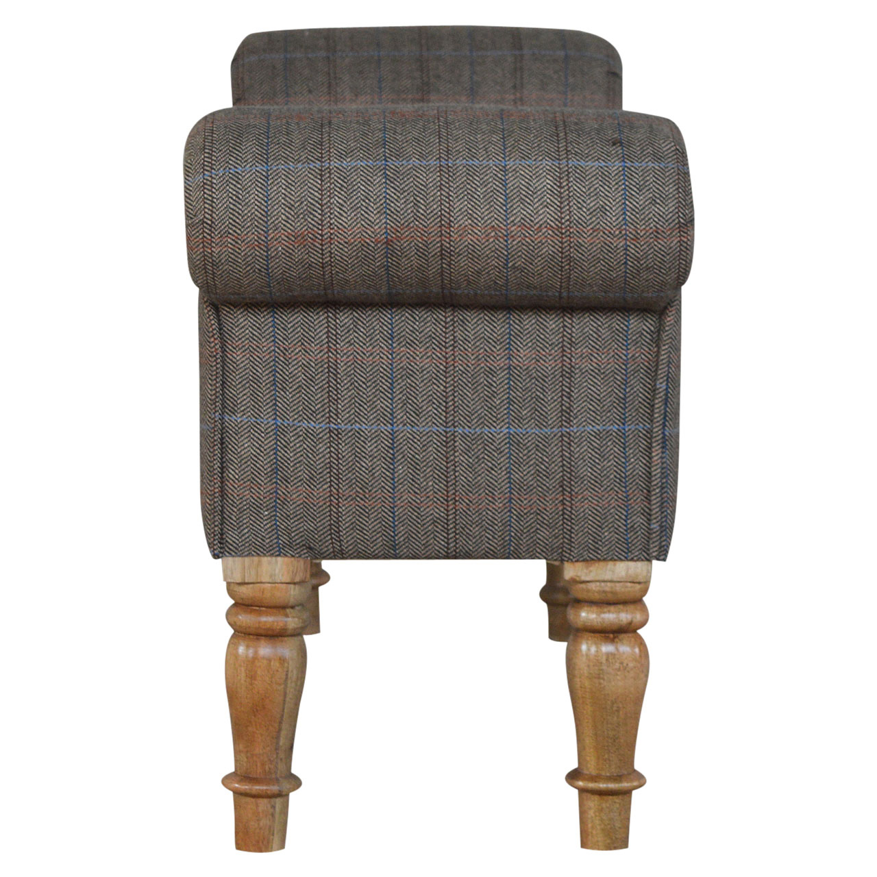 Multi Tweed Turned Bedroom Bench - Image 9