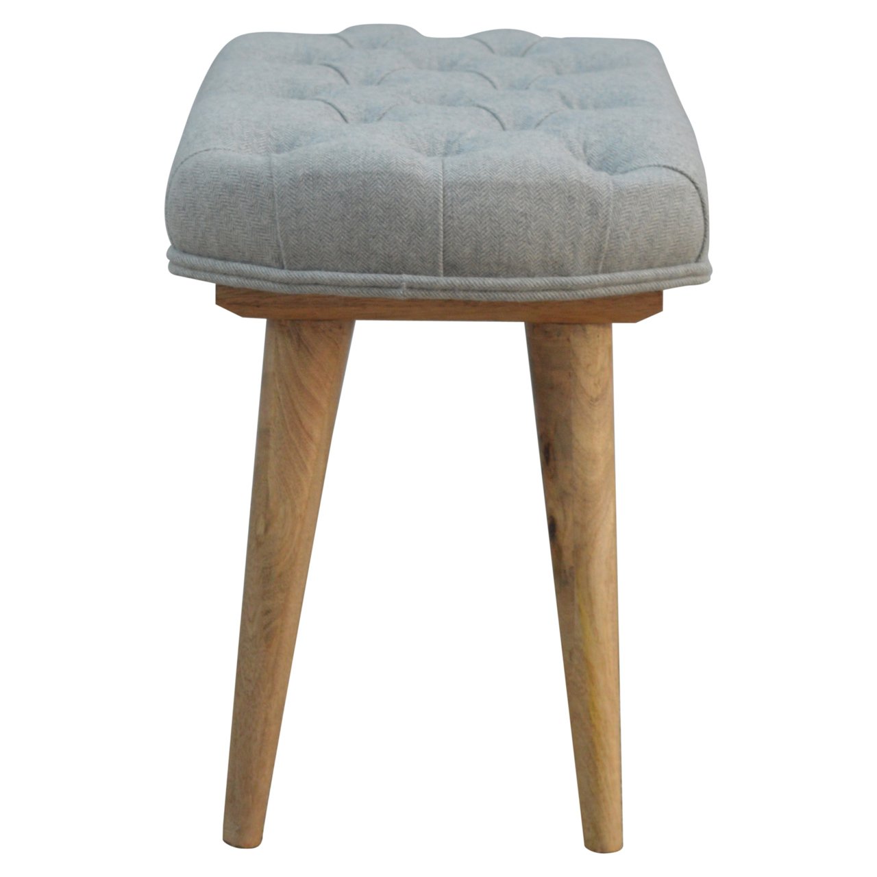 Deep Button Grey Tweed Bench - Image 8