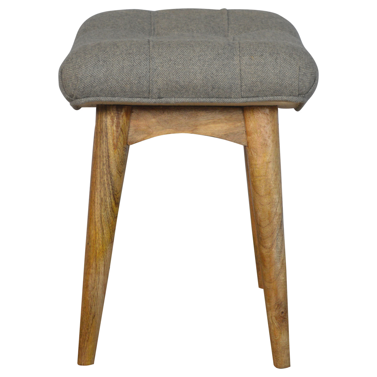 Curved Grey Tweed Bench - Image 9