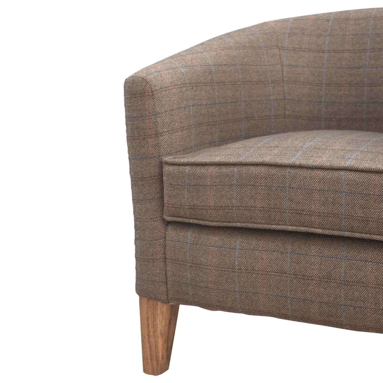 Upholstered Tweed Tub Chair - Image 6