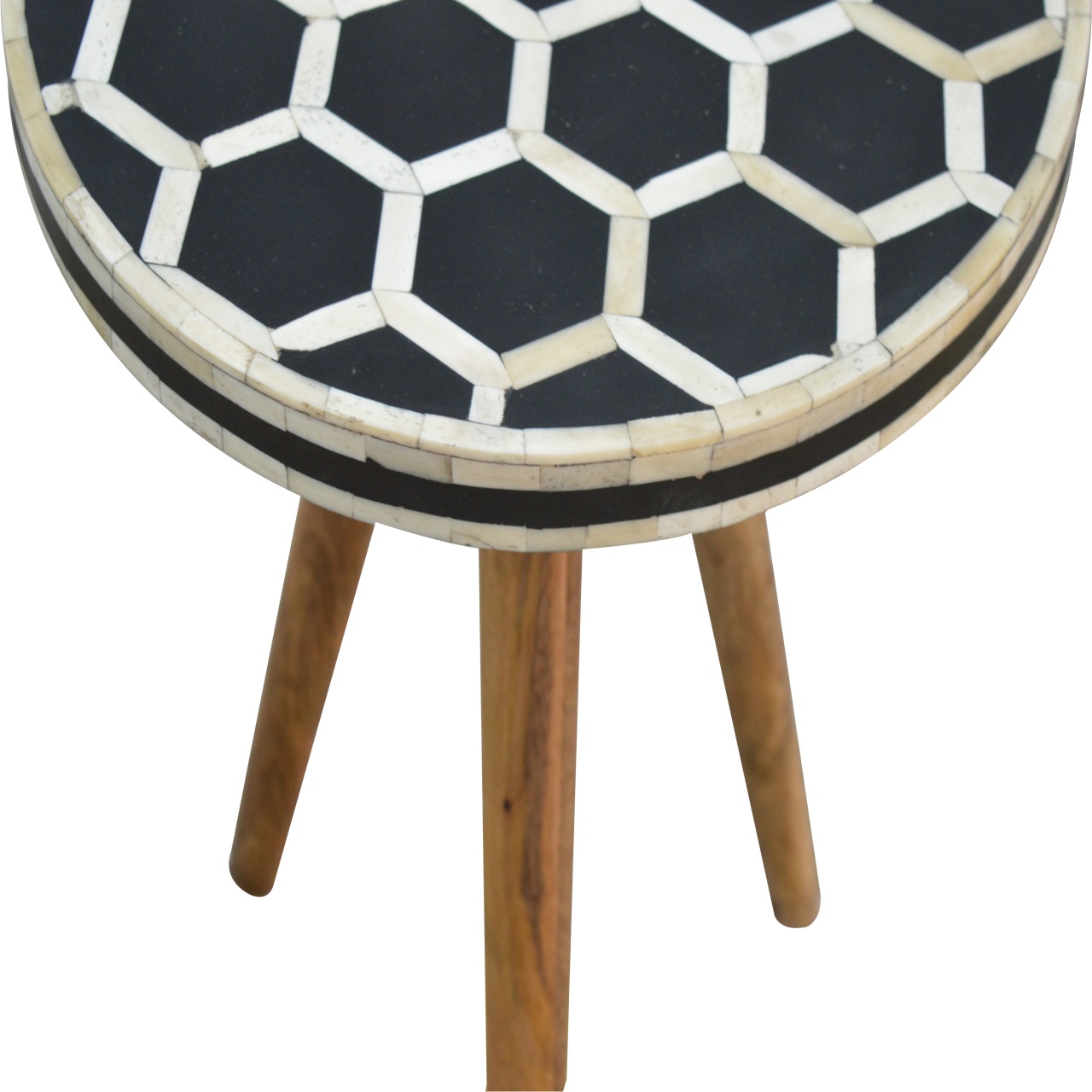 Bone Inlay Tripod Stool - Image 2