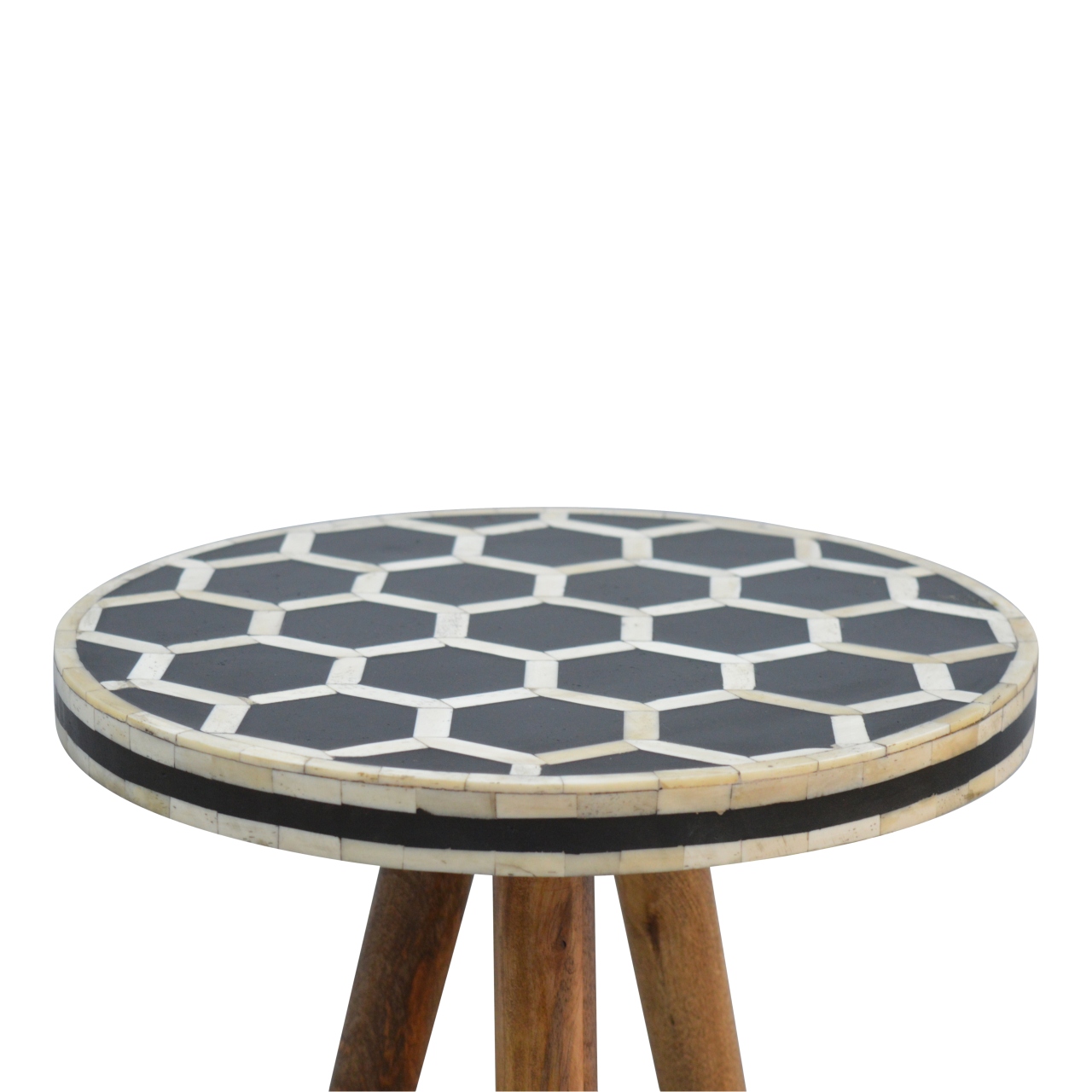Bone Inlay Tripod Stool - Image 3