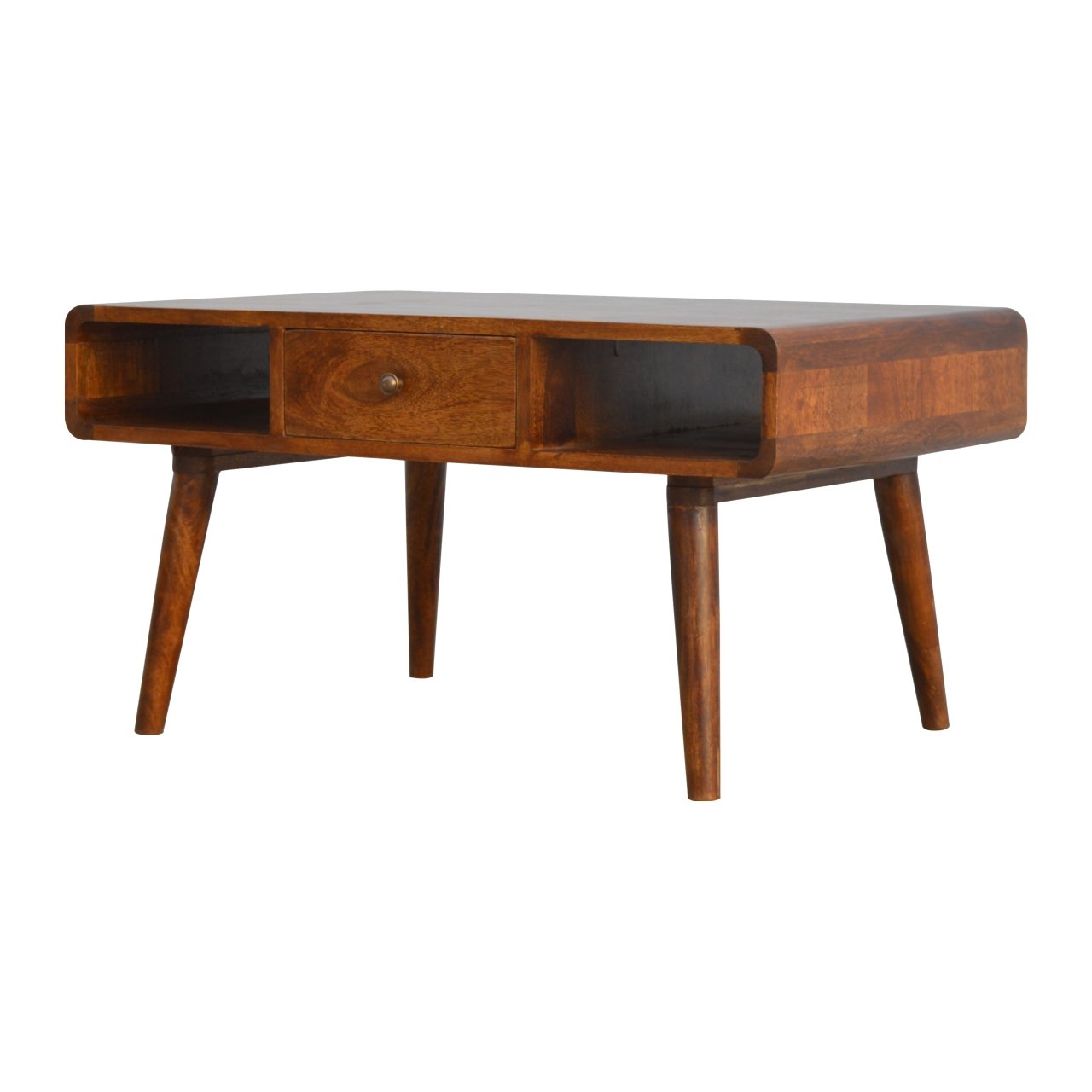 Curved Chestnut Coffee Table - Image 2