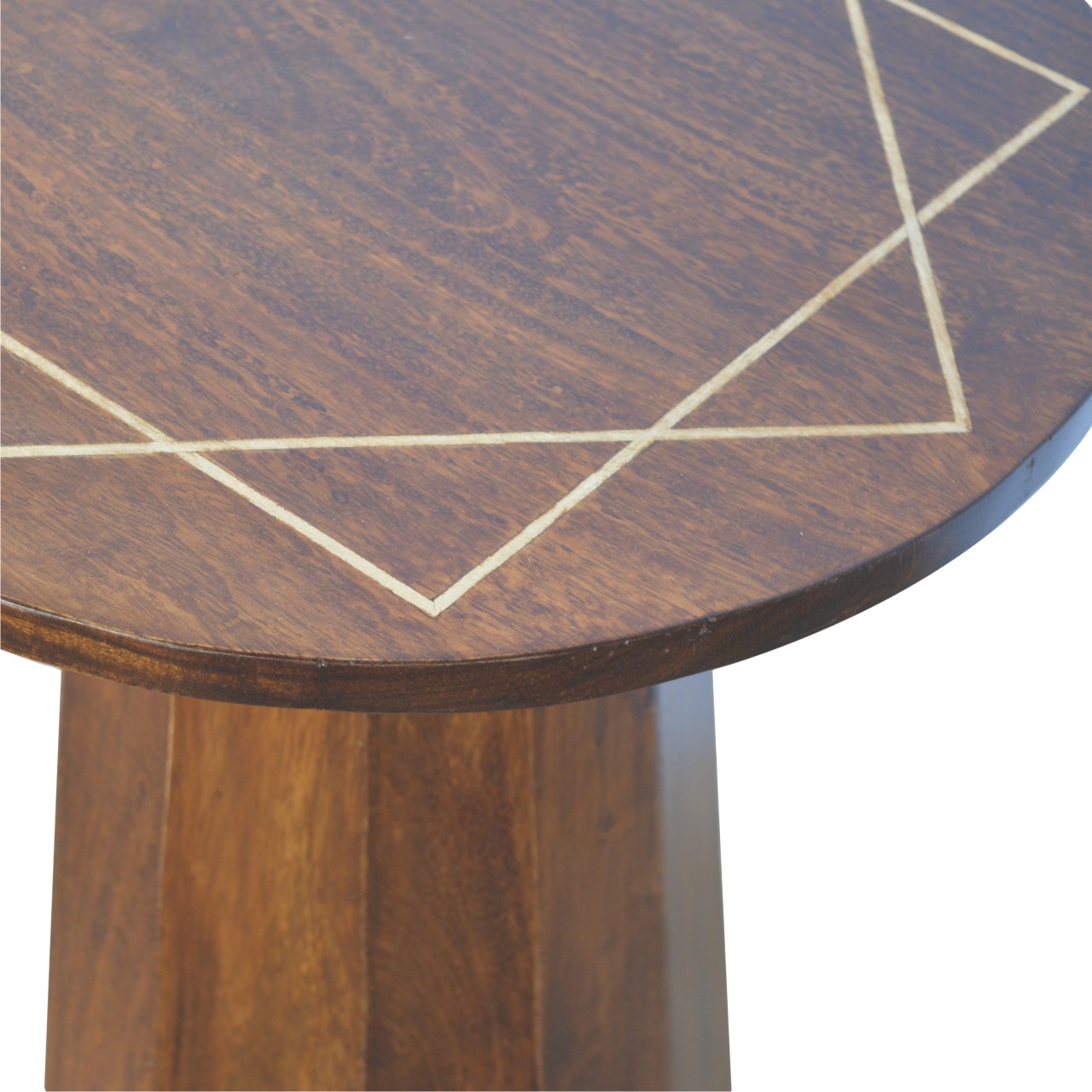 Geometric Brass Inlay End Table - Image 5