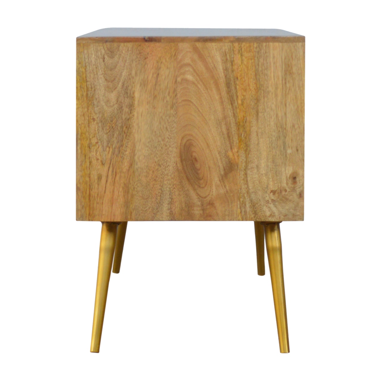 Sleek Cement Brass Inlay Media Unit - Image 8