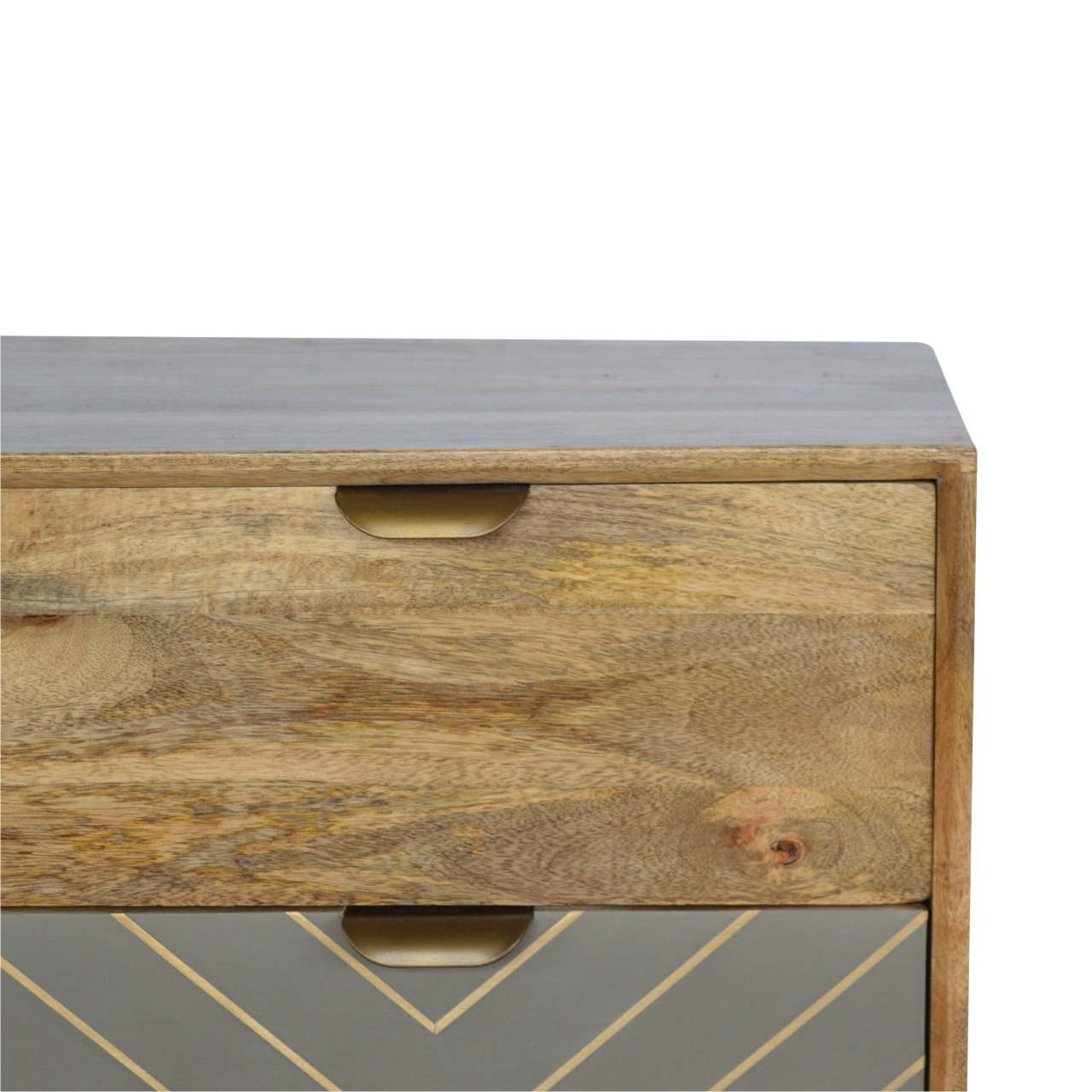 Sleek Cement Brass Inlay Chest - Image 5