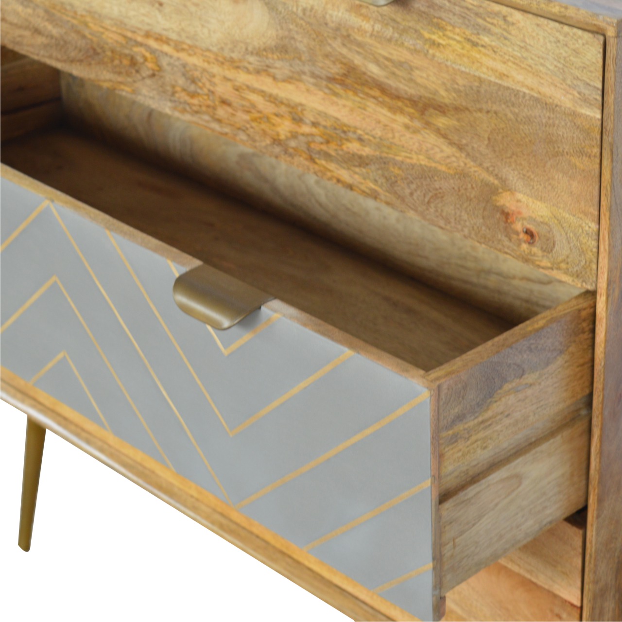 Sleek Cement Brass Inlay Chest - Image 7
