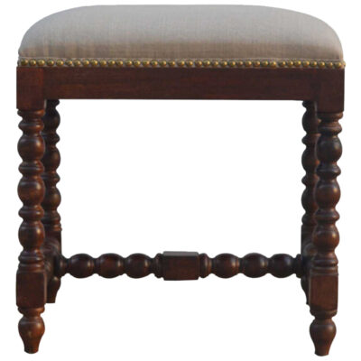 White Linen Occasional Footstool