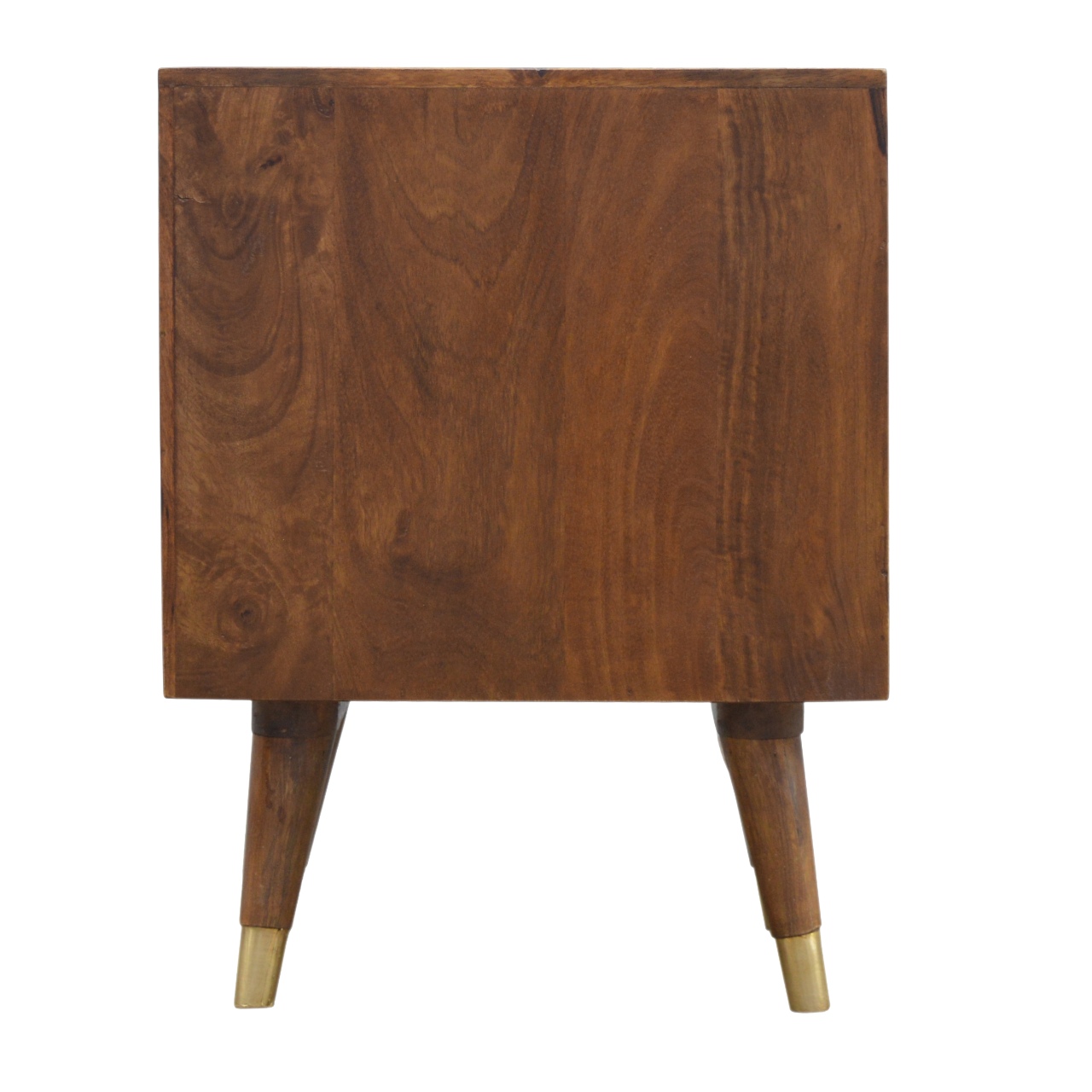 Chestnut Brass Cut-out Bedside - Image 10