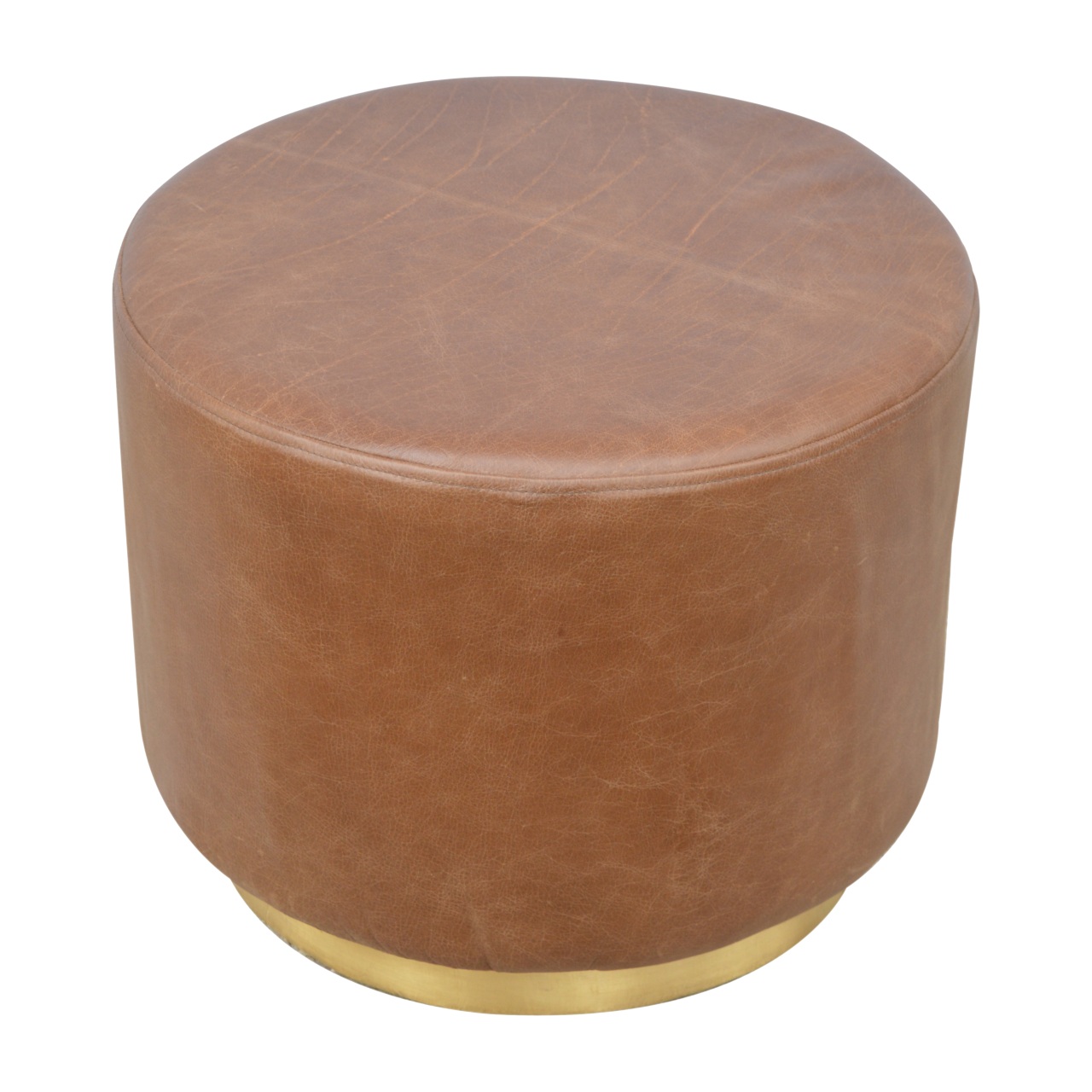 Buffalo Footstool with Gold Base - Image 2