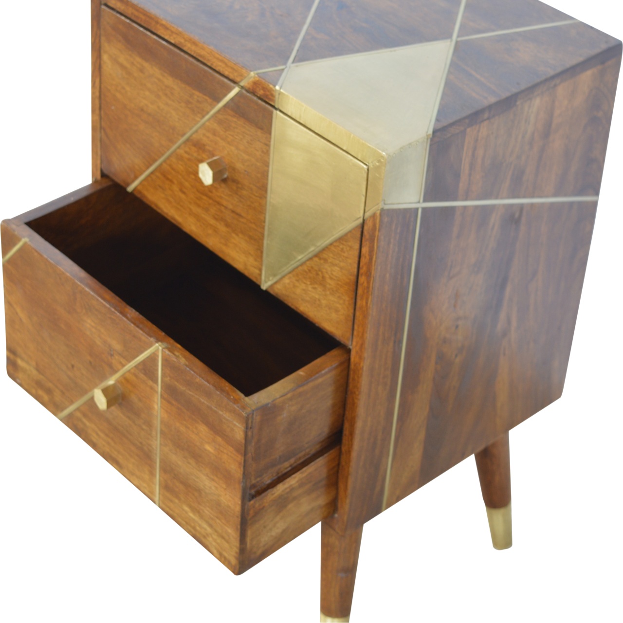 Gold Geometric Chestnut Bedside - Image 4