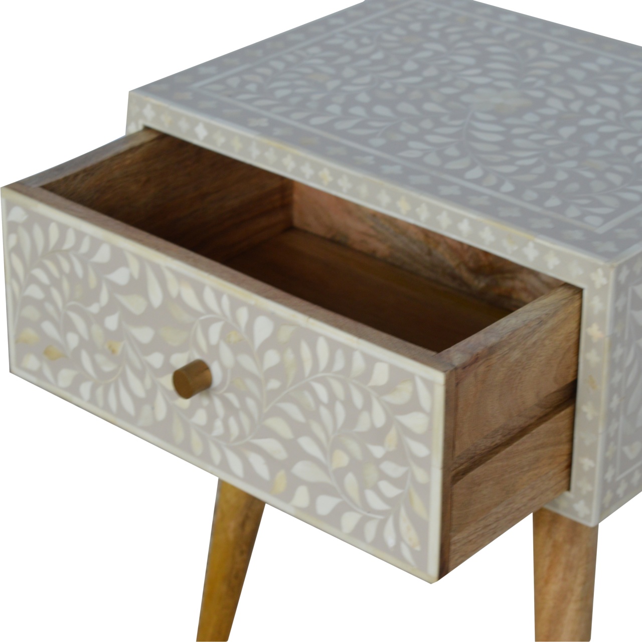 Floral Bone Inlay Bedside - Image 7