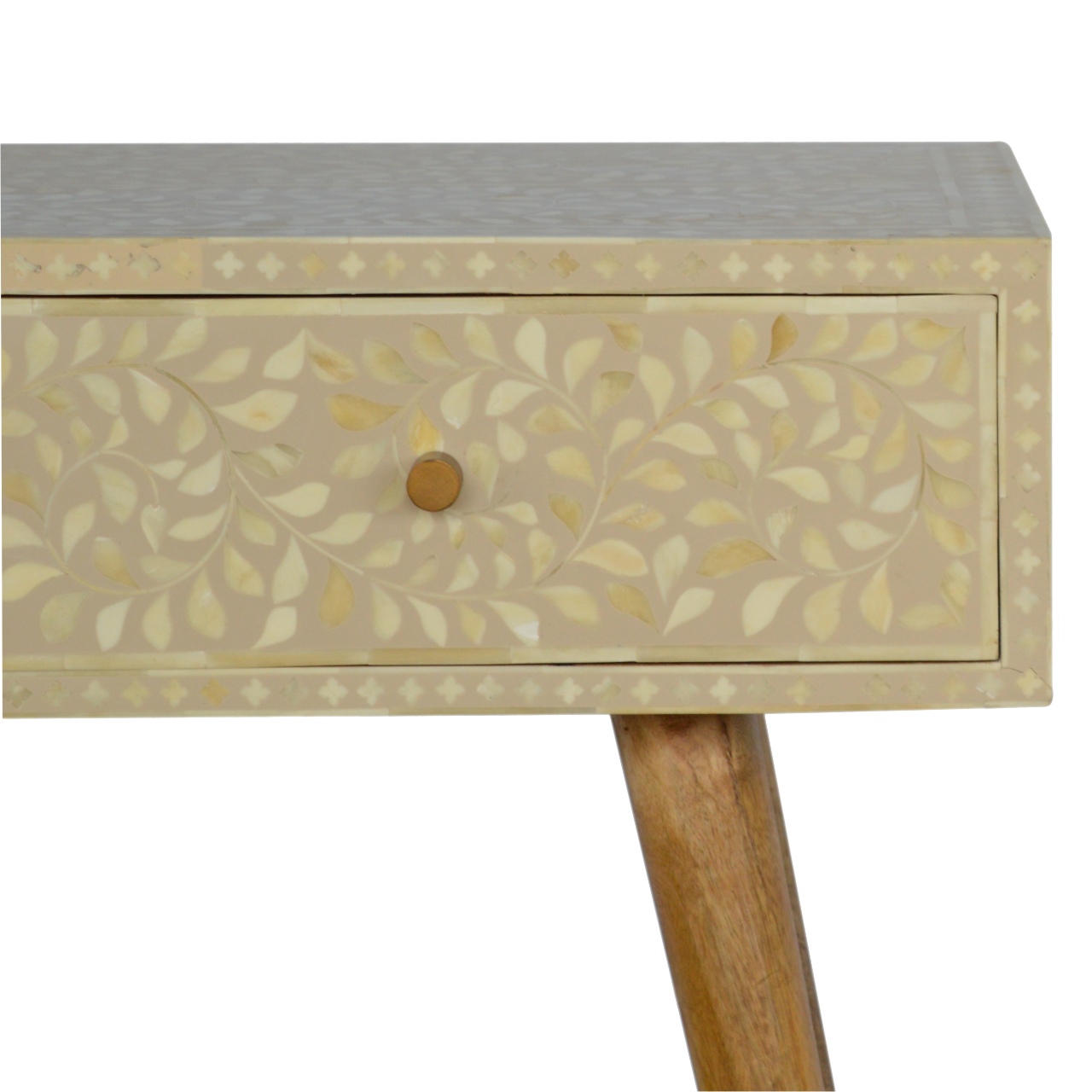 Floral Bone Inlay Console Table - Image 8
