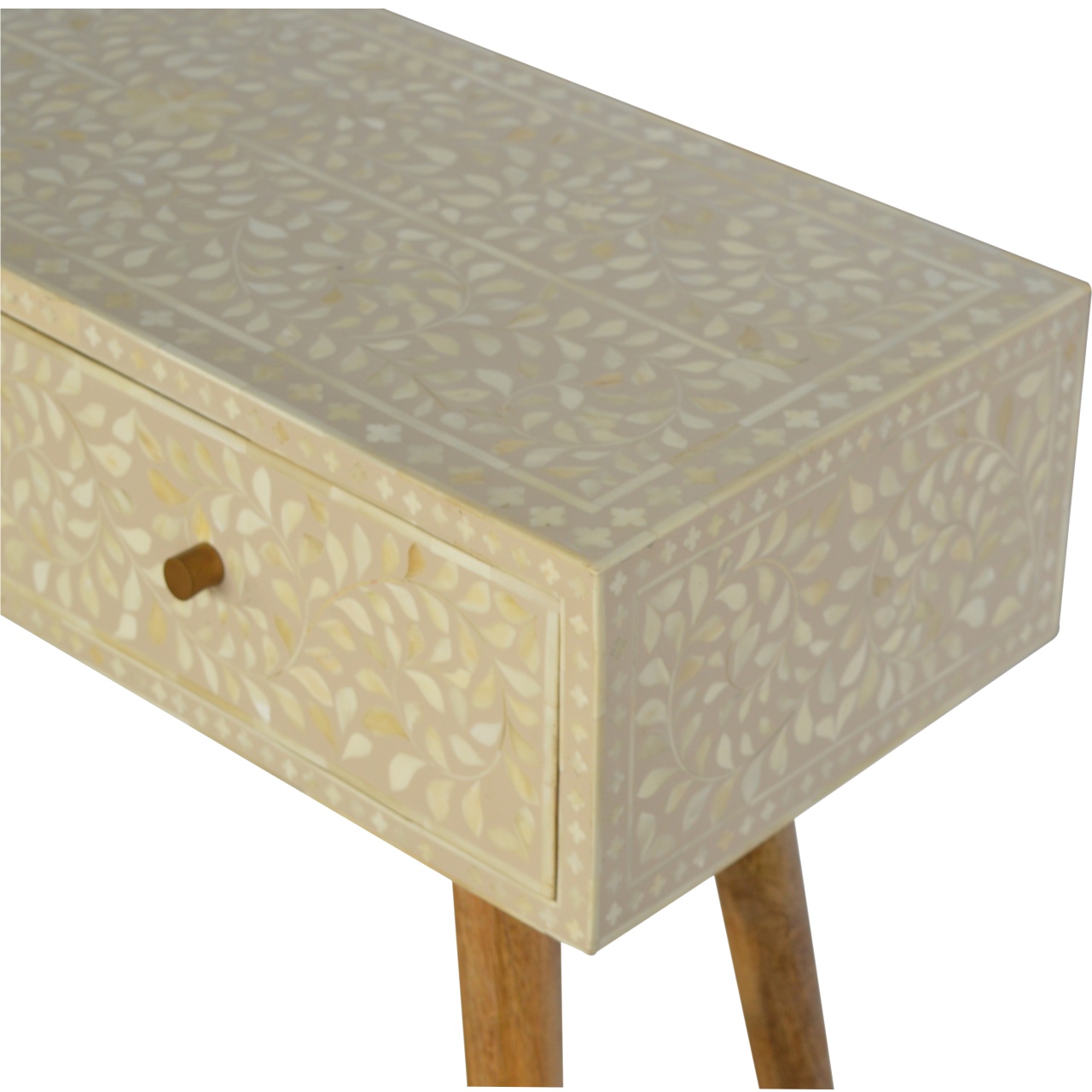 Floral Bone Inlay Console Table - Image 5