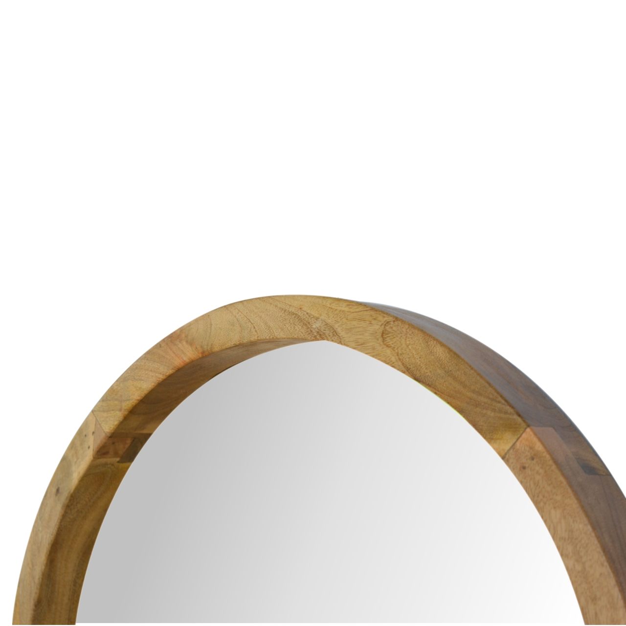 Wooden Round Mirror with 1 Shelf - Image 6