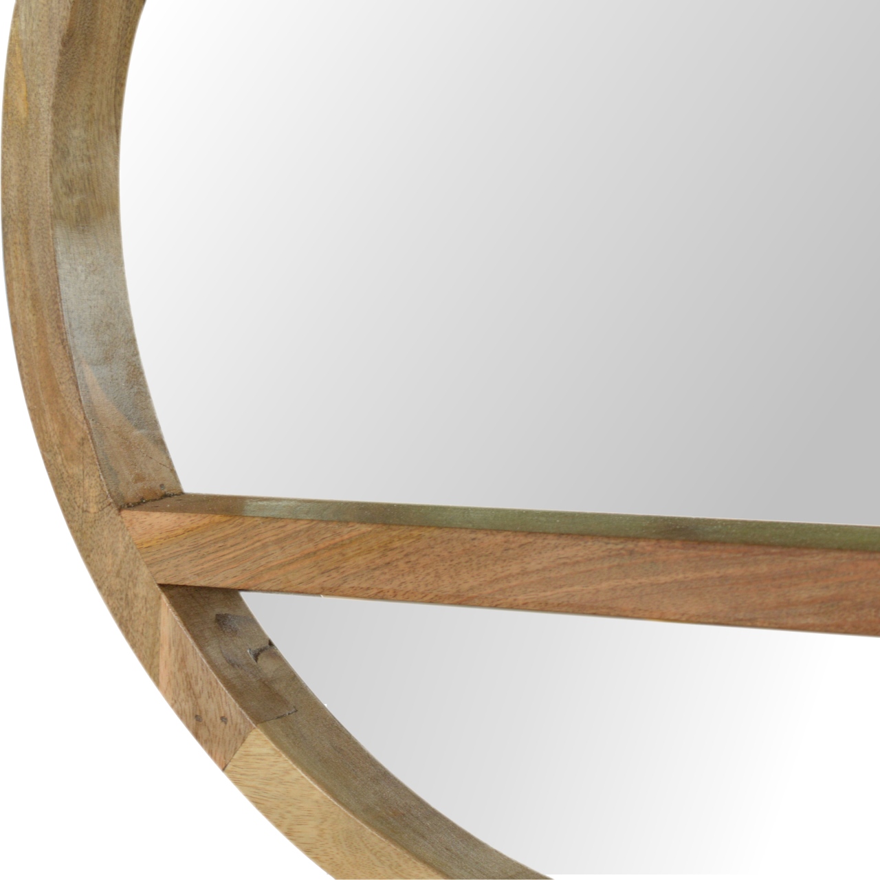 Wooden Round Mirror with 1 Shelf - Image 9