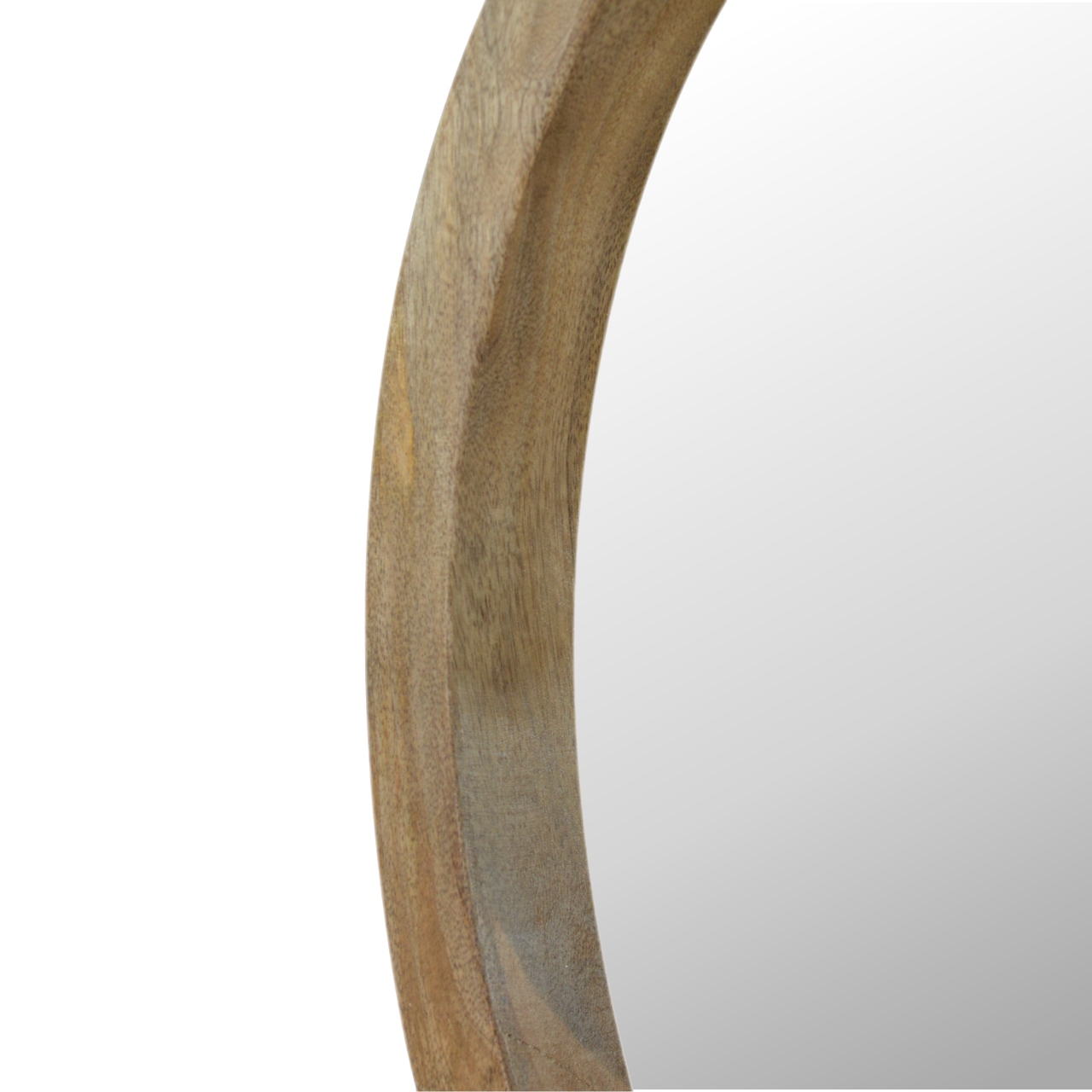 Wooden Round Mirror with 1 Shelf - Image 7
