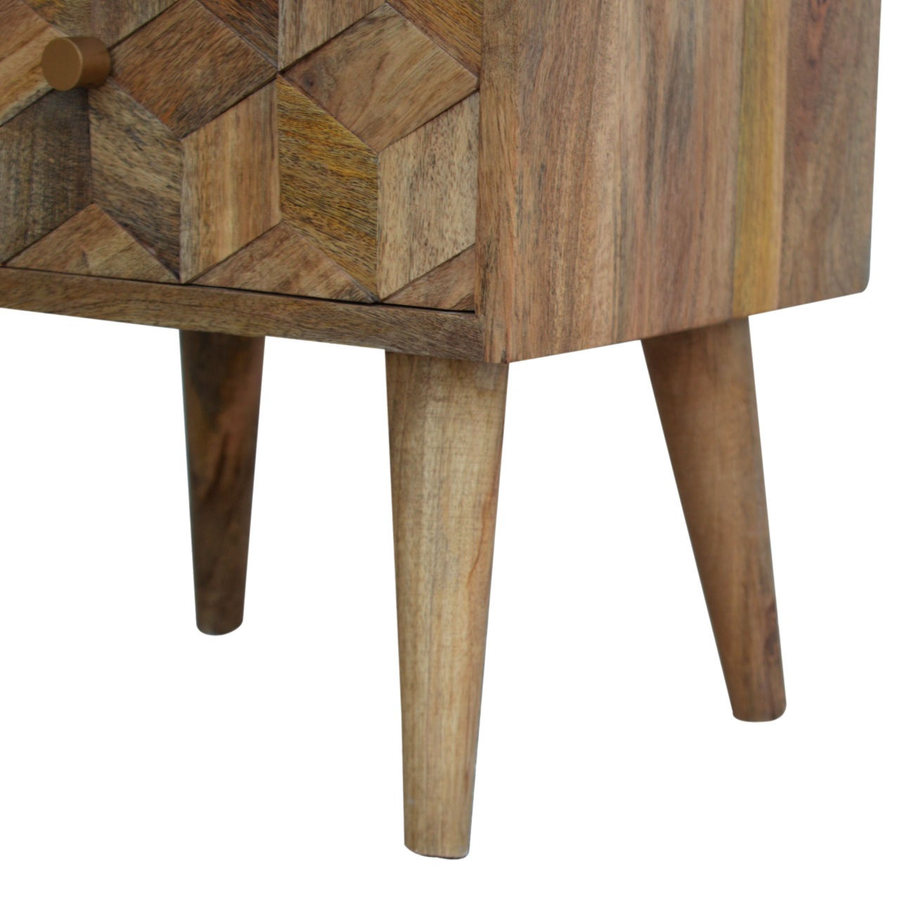 Cube Carved 2 Drawer Bedside - Image 6