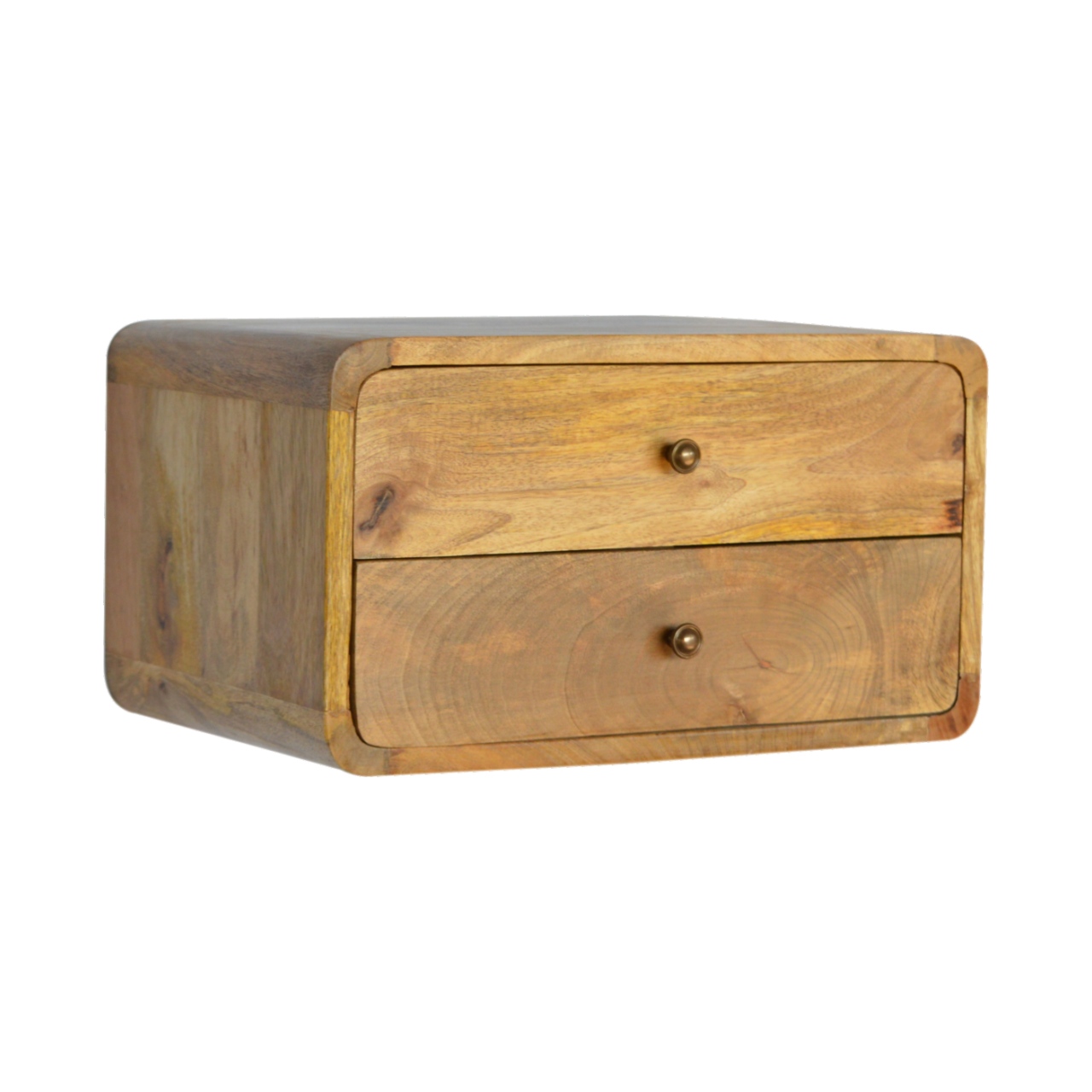Oak-ish 2 Drawer Floating Bedside - Image 2
