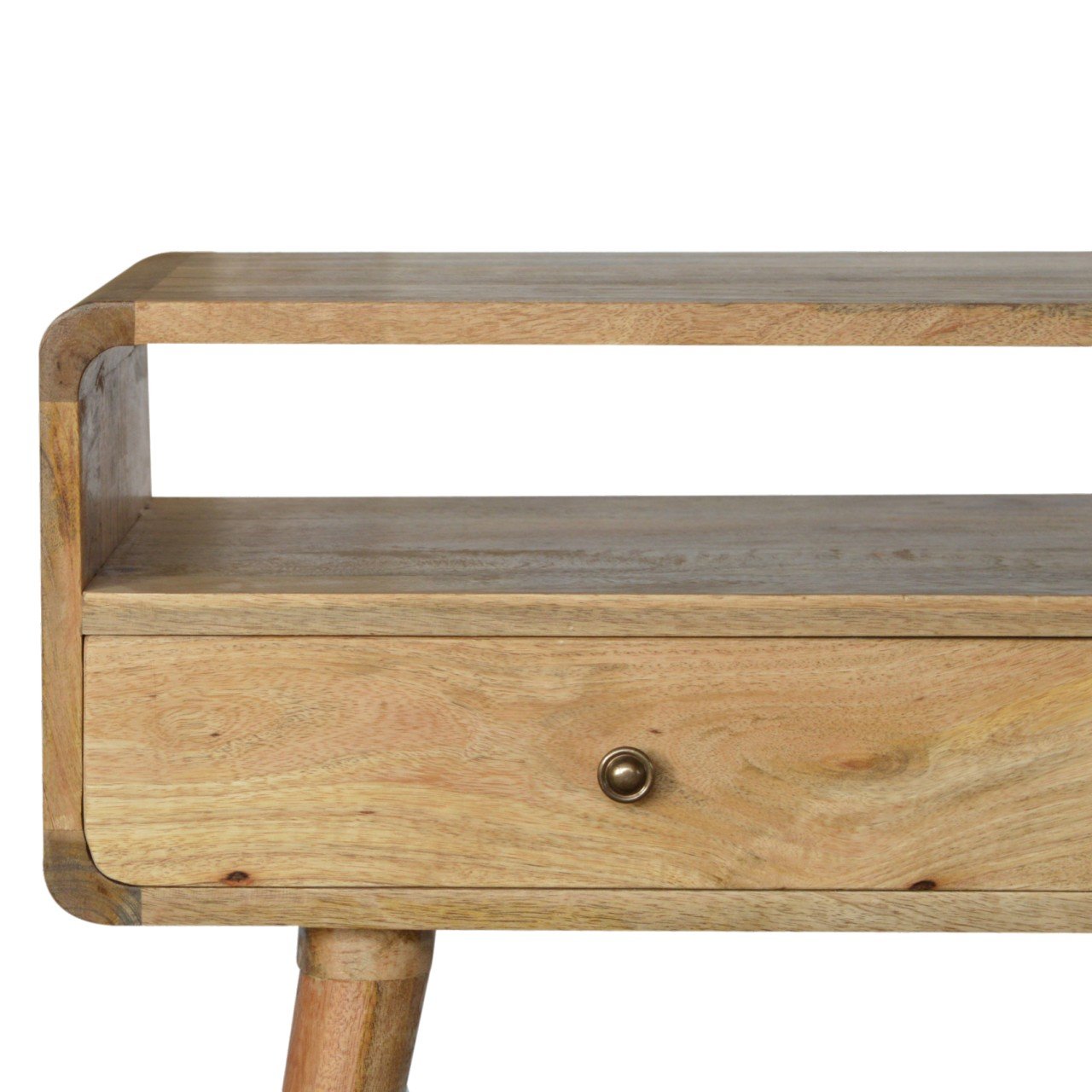 Curved Oak-ish Console Table - Image 4
