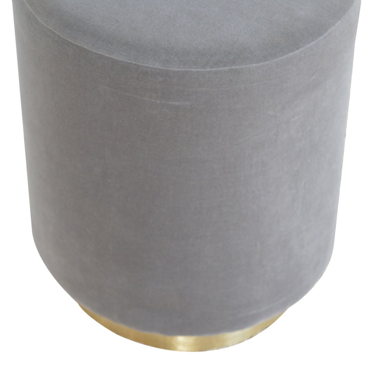 Gold Base Grey Velvet Footstool - Image 9