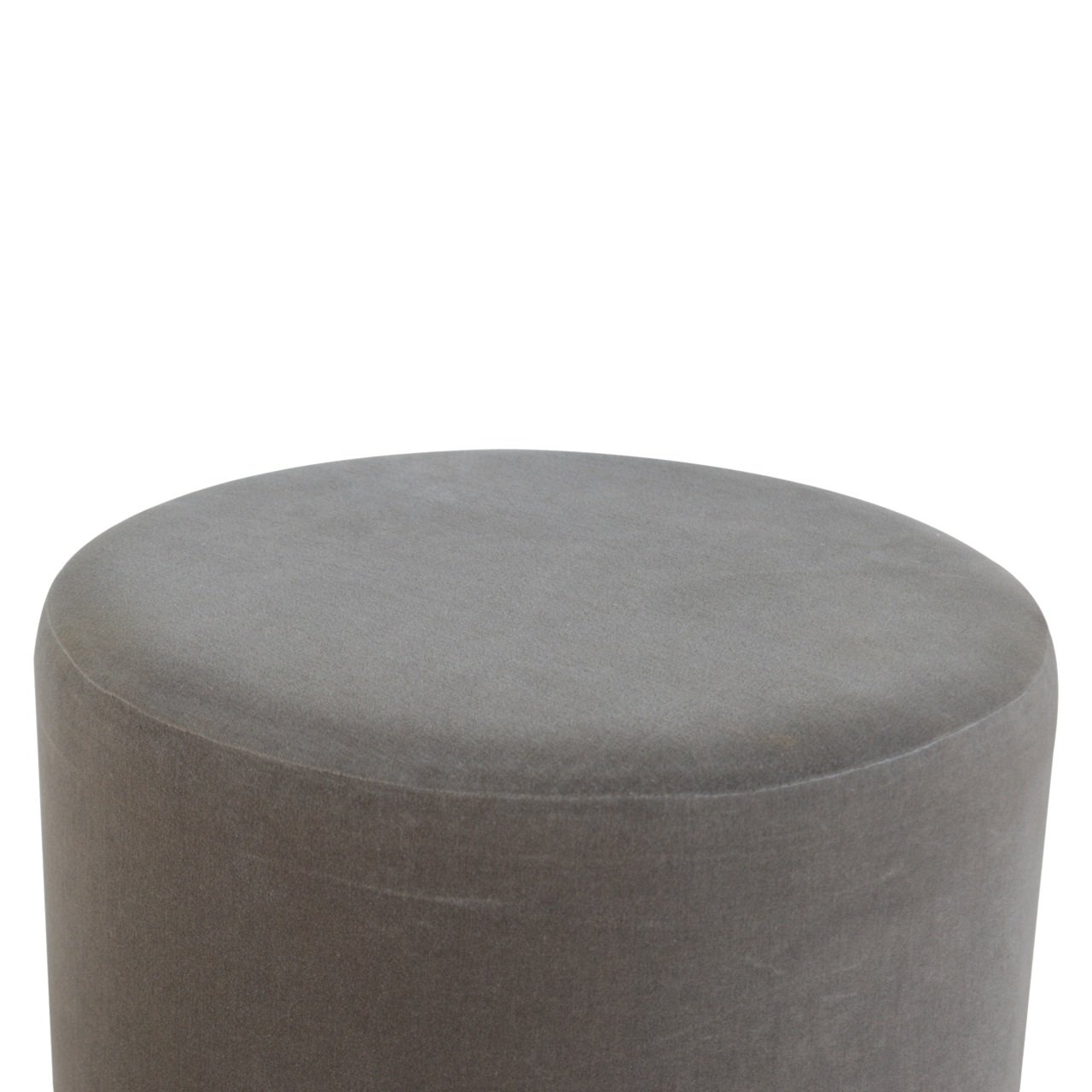 Gold Base Grey Velvet Footstool - Image 7