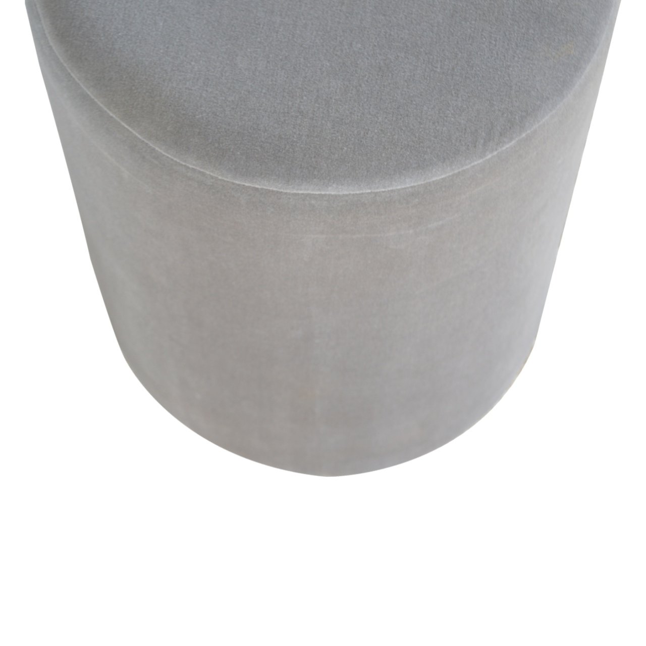 Gold Base Grey Velvet Footstool - Image 5