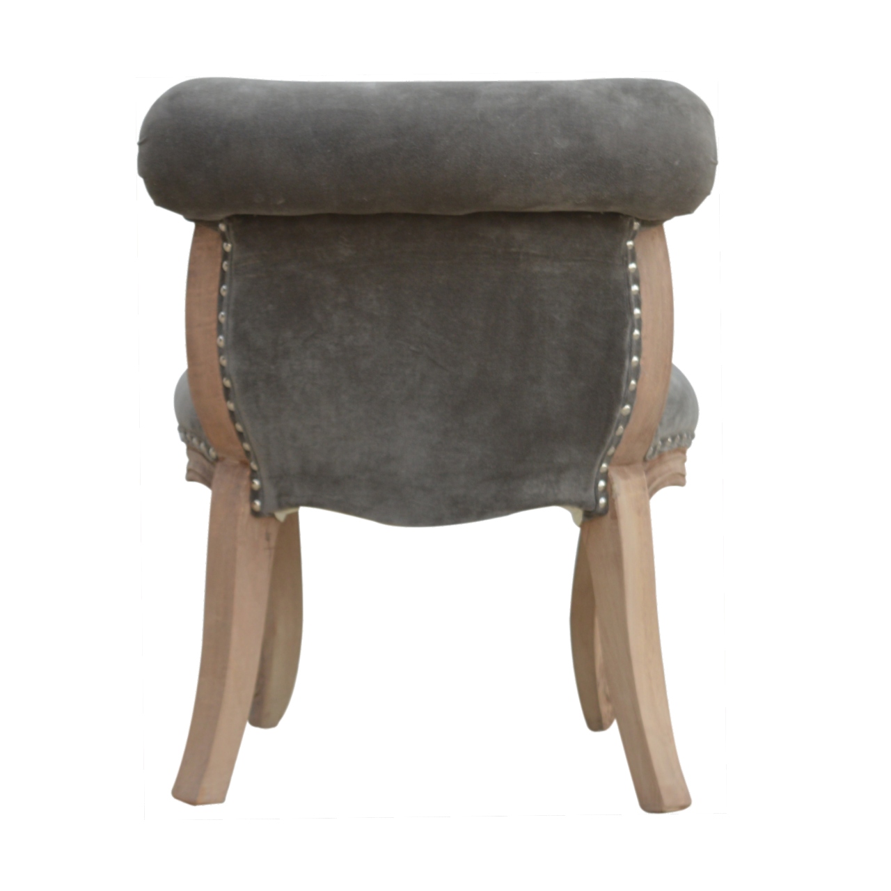 Grey Velvet Studded Chair - Image 9