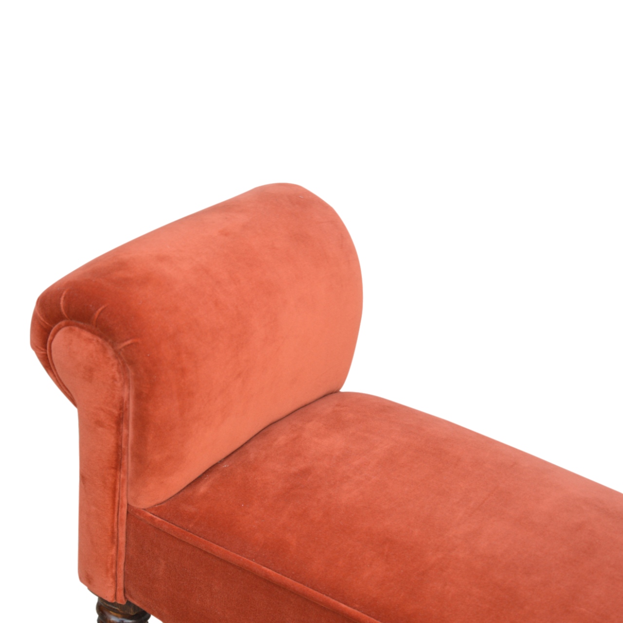 Brick Red Velvet Bench - Image 4