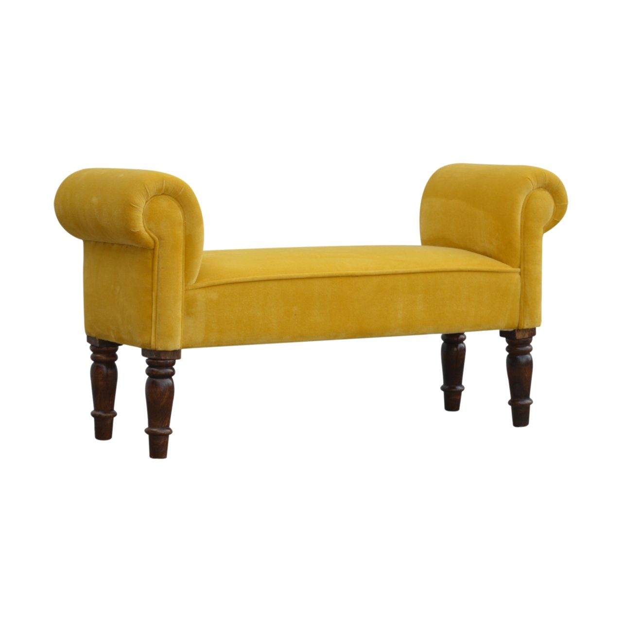 Mustard Velvet Bench - Image 3