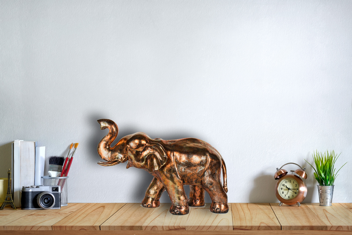 Large Copper Elephant Figurine - Image 2