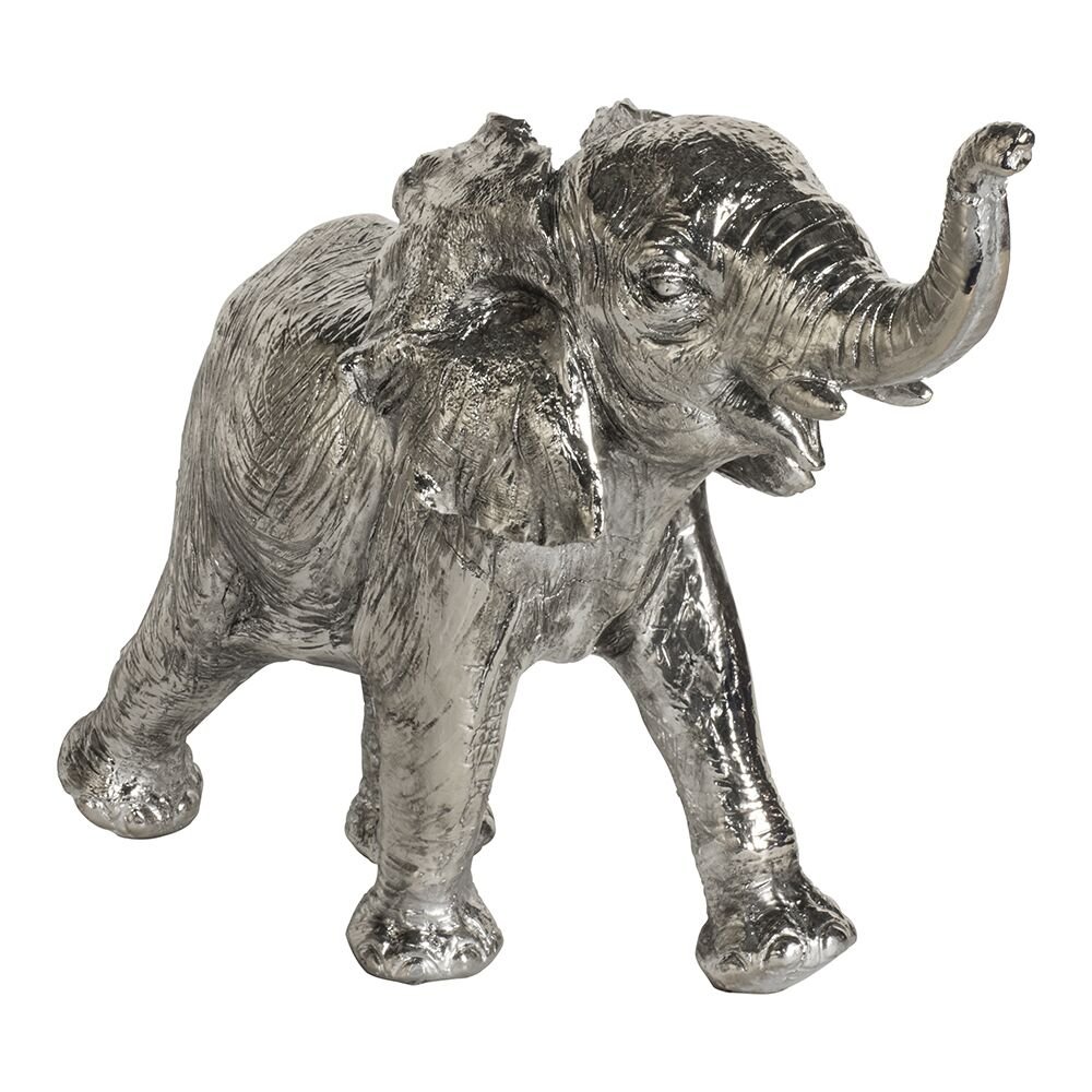 Large Silver Elephant Figurine