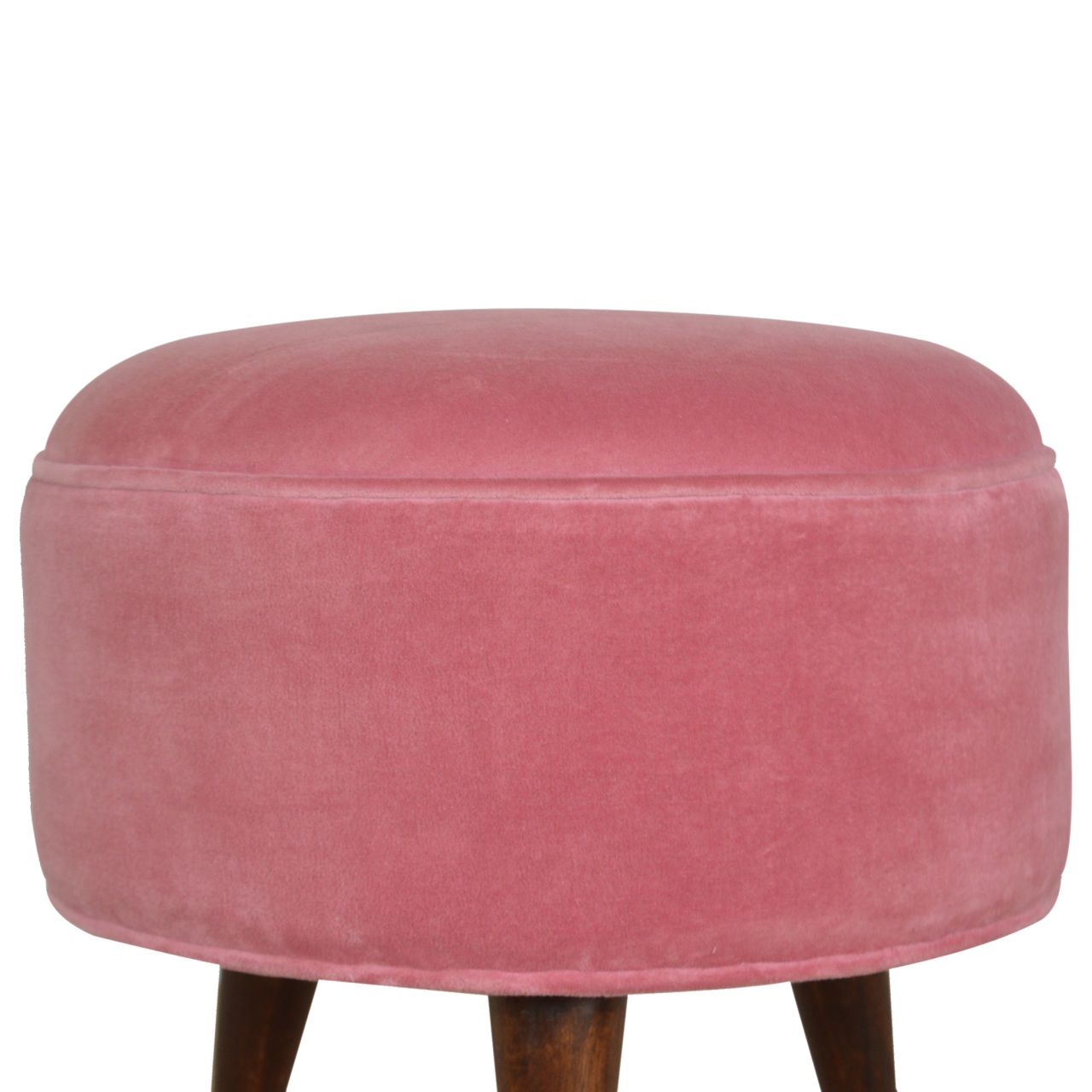 Pink Velvet Nordic Style Footstool - Image 3