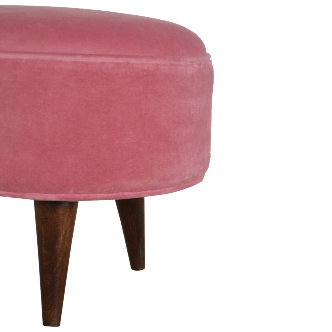 Pink Velvet Nordic Style Footstool - Image 4