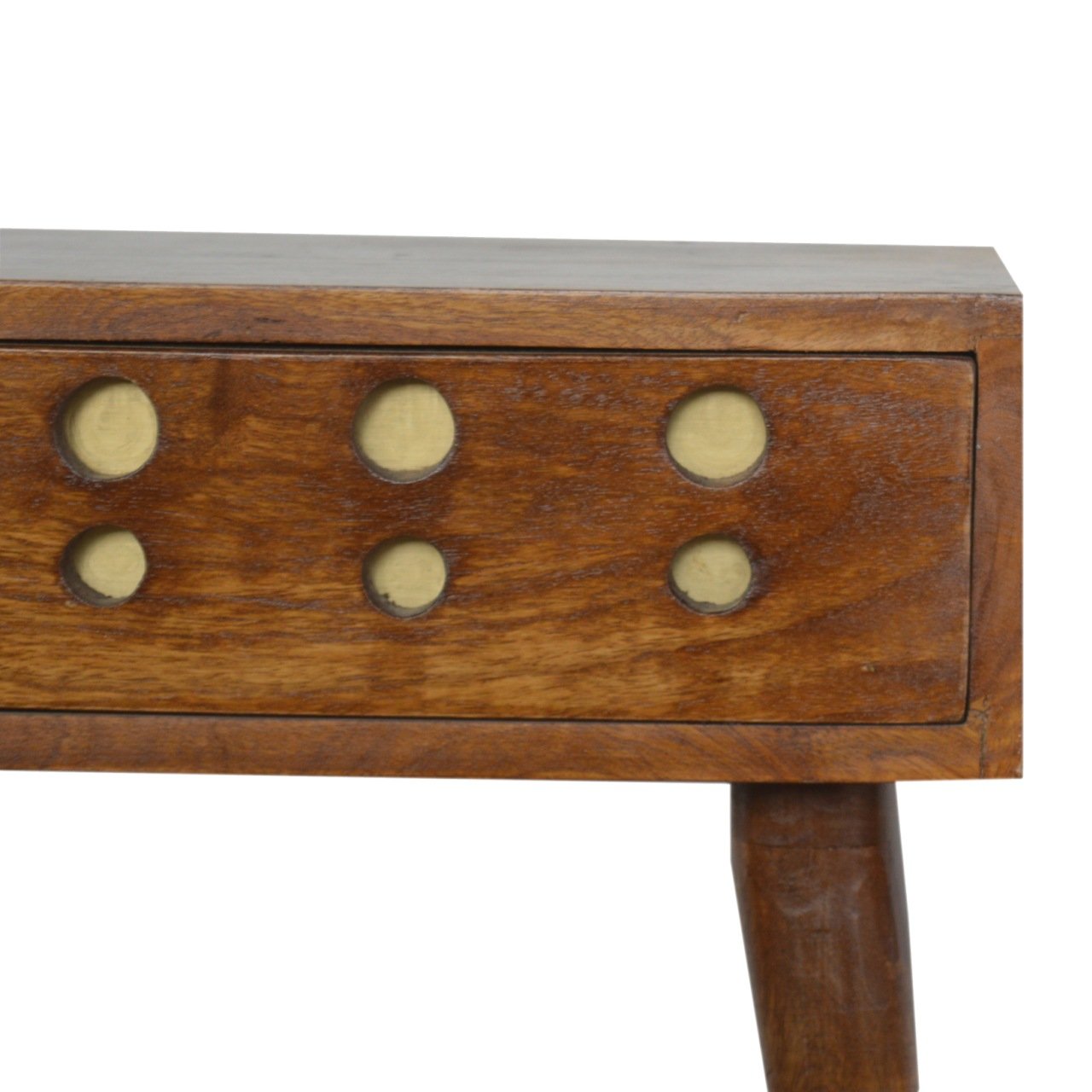 Chestnut Brass Cut out Bedside - Image 5