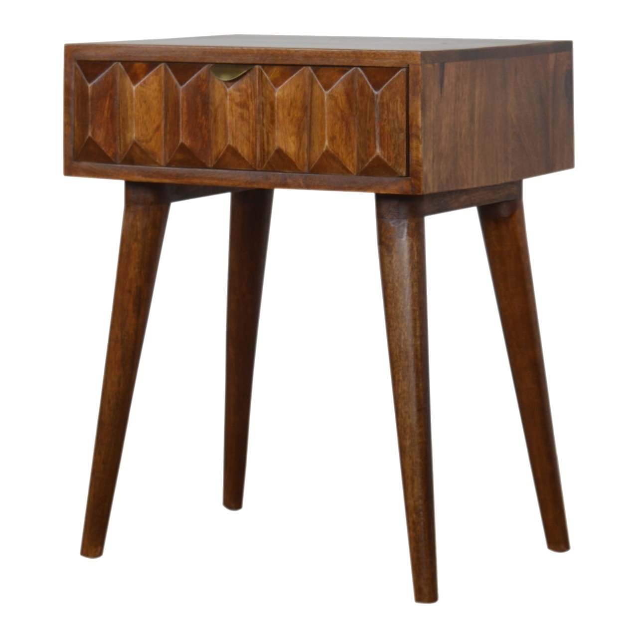 Carved Chestnut Bedside - Image 4