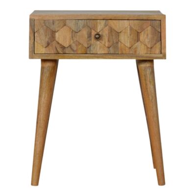 Pineapple Carved Oak-ish Bedside