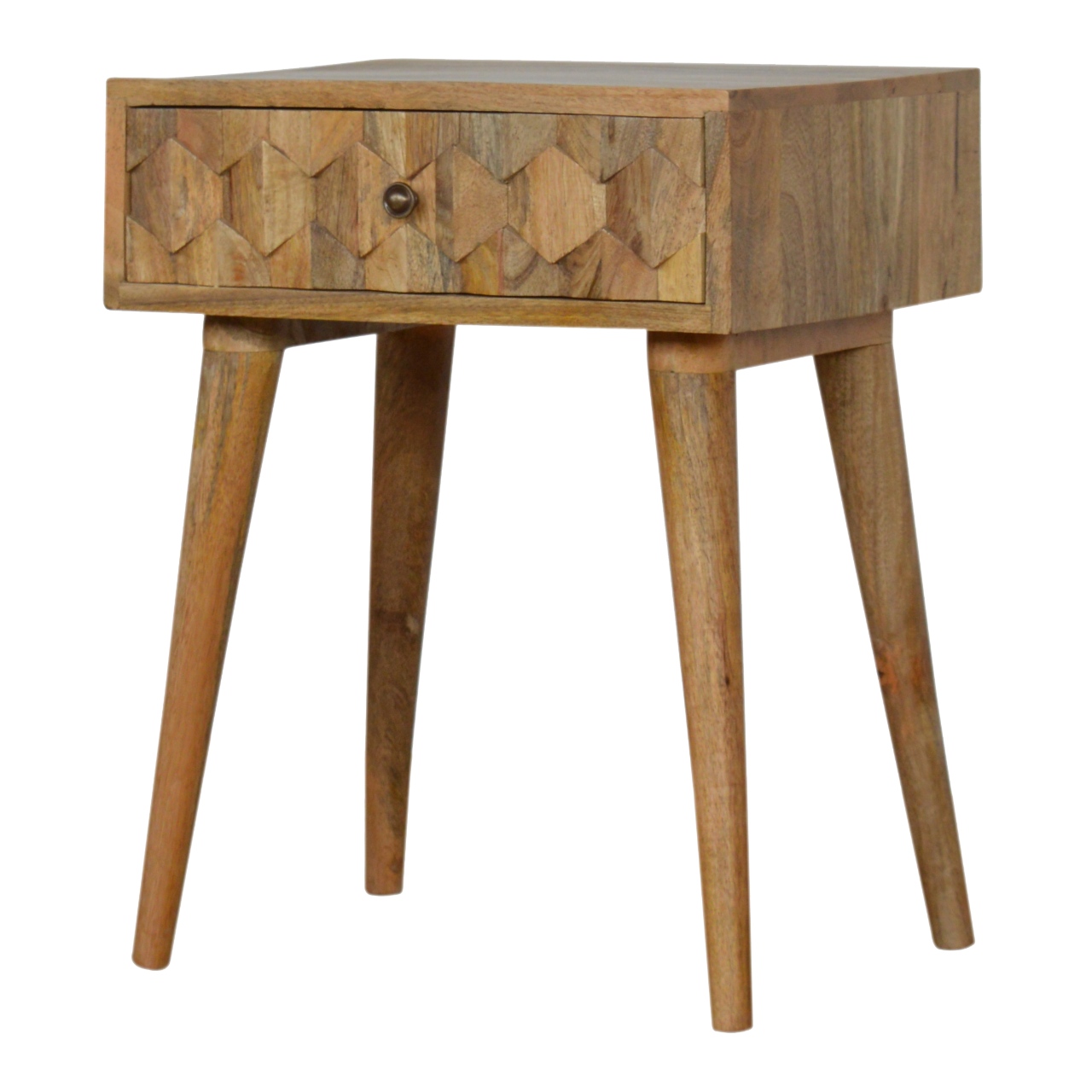 Pineapple Carved Oak-ish Bedside - Image 4