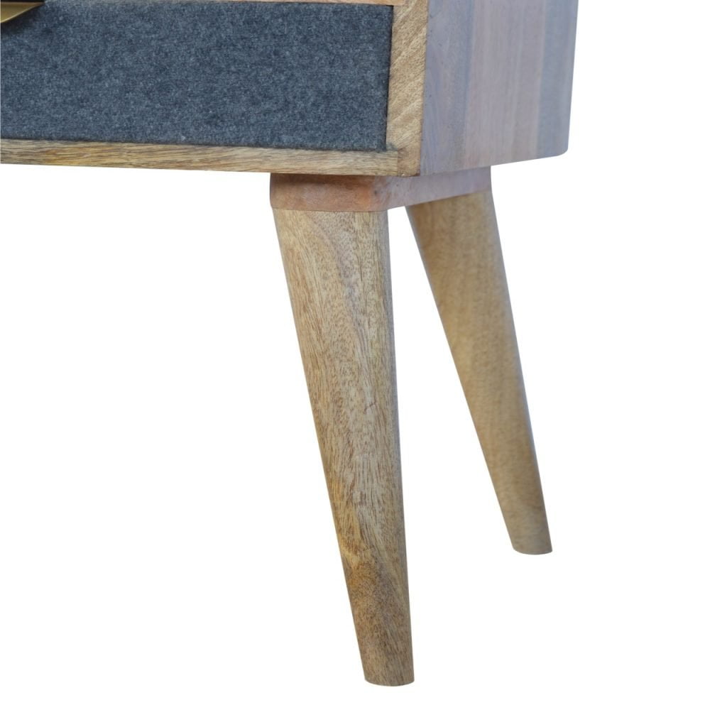 Grey Tweed Bedside with Open Slot - Image 6