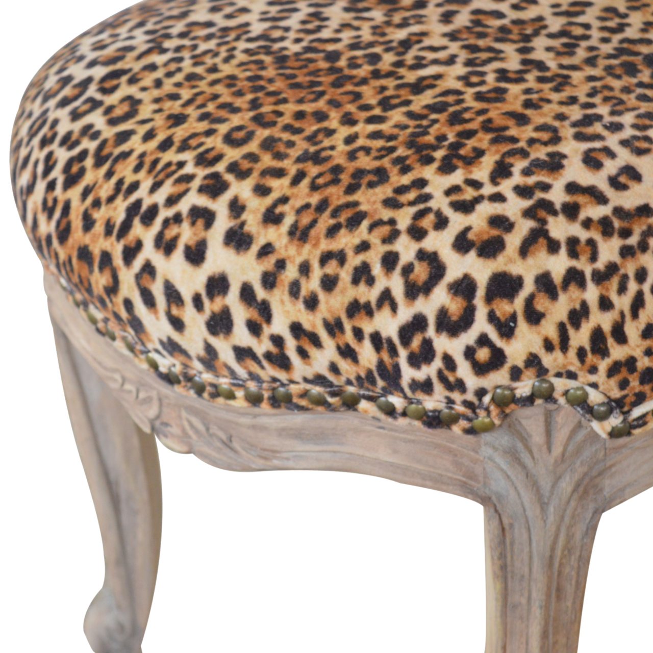 Leopard Print Studded Chair - Image 5
