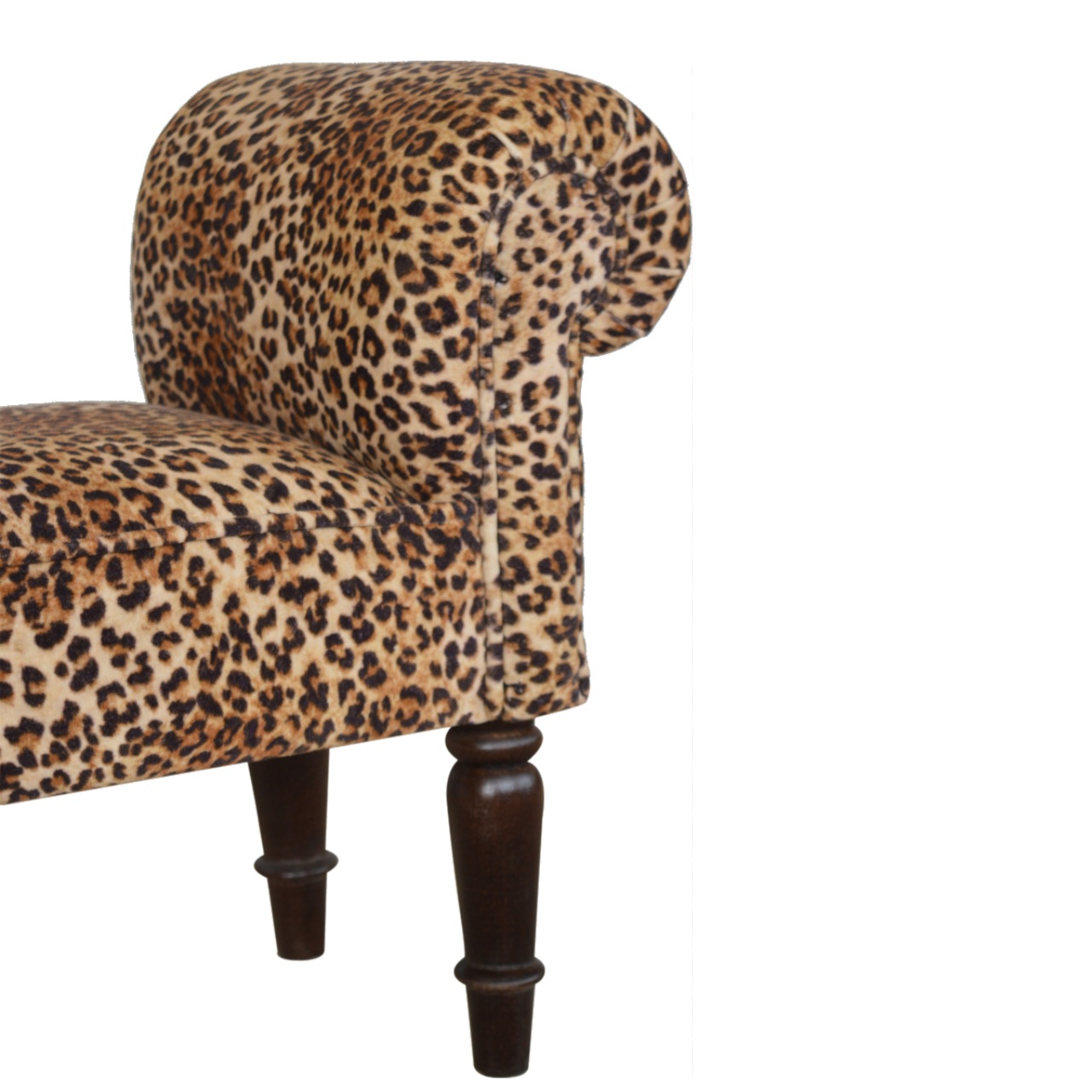 Leopard Print Velvet Bench - Image 7