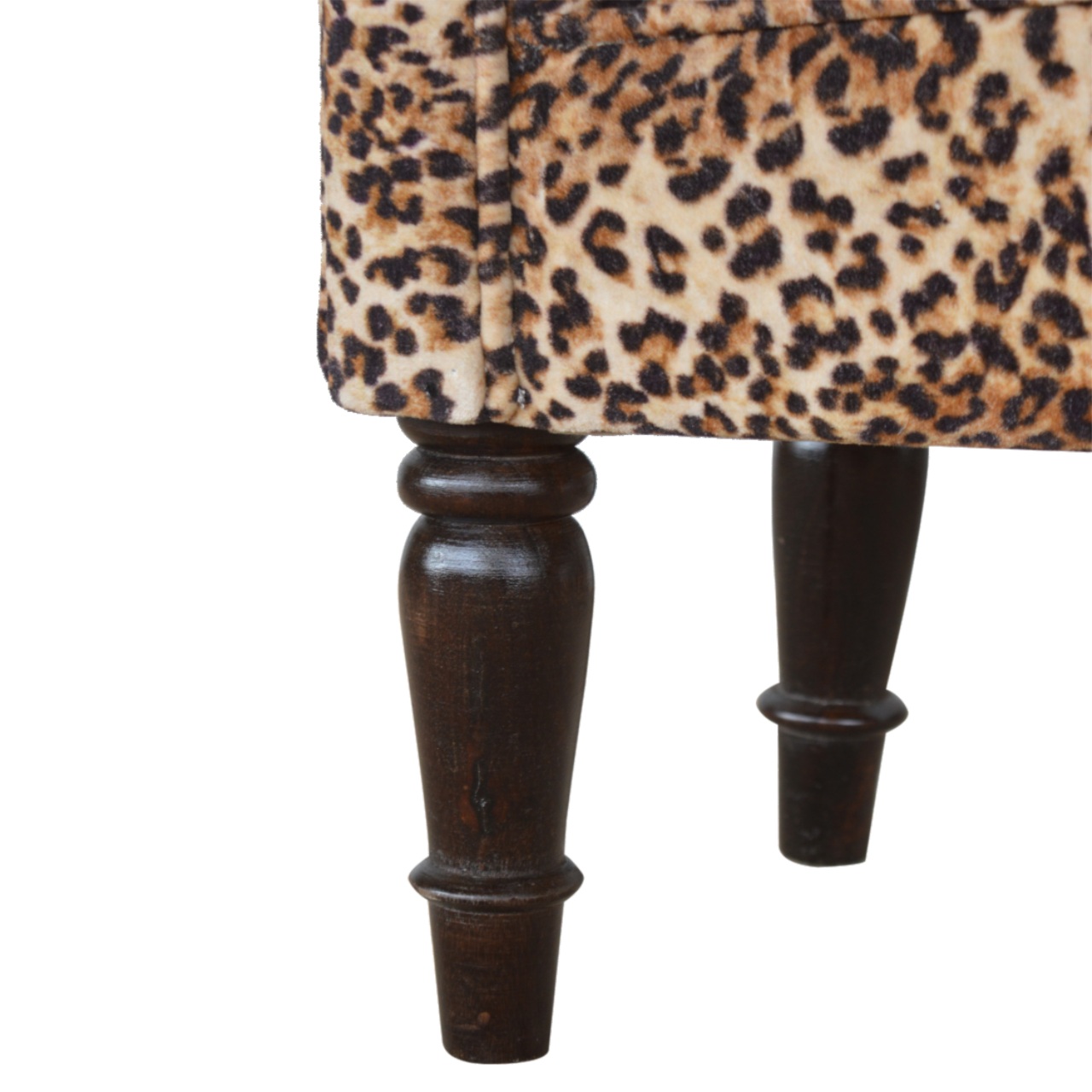 Leopard Print Velvet Bench - Image 8