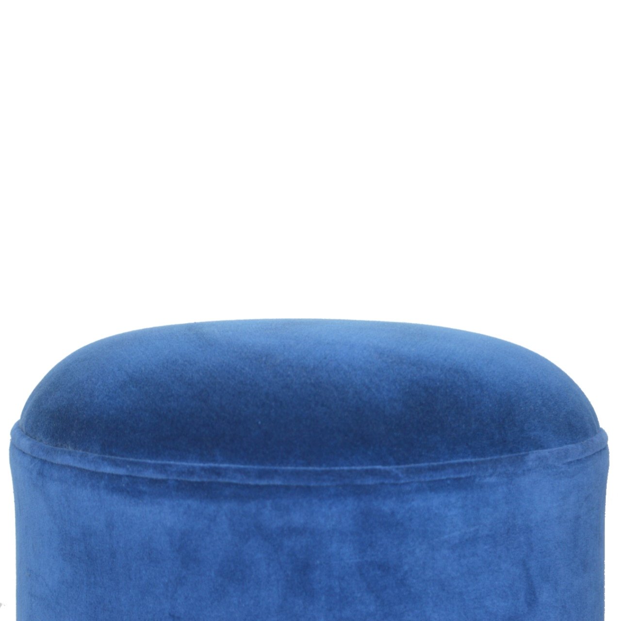 Royal Blue Velvet Nordic Footstool - Image 5