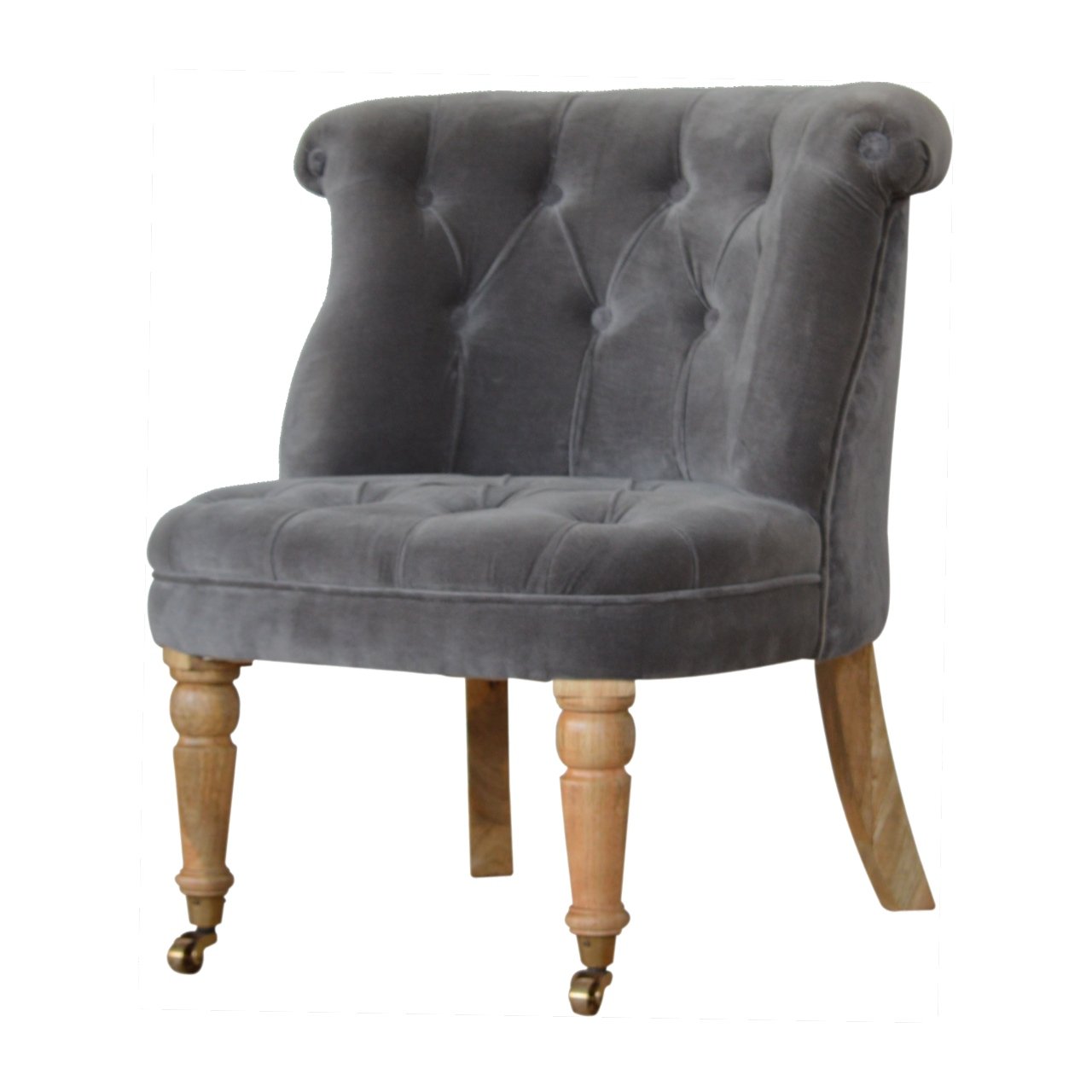 Grey Velvet Accent Chair - Image 3