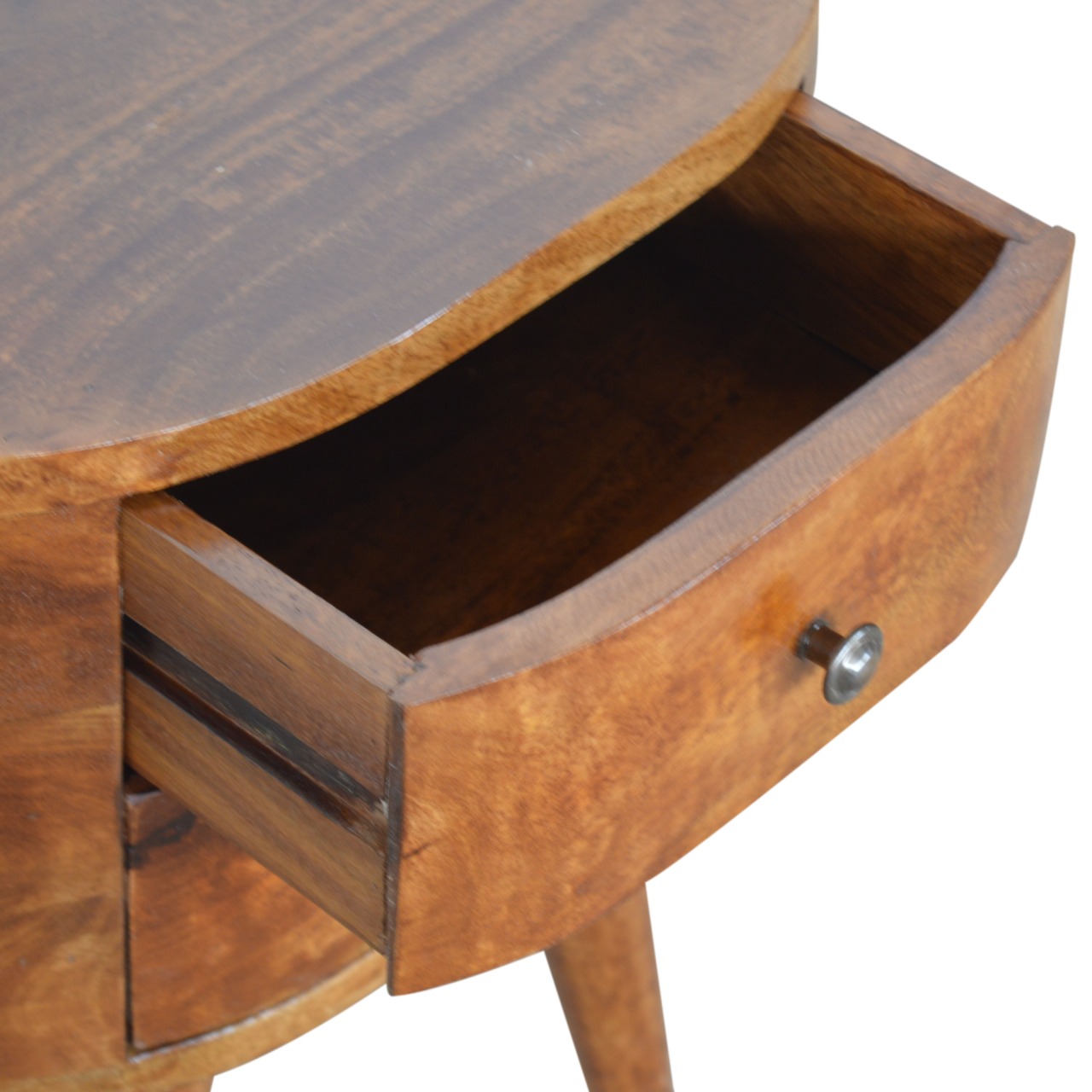 Chestnut Rounded Bedside Table - Image 4