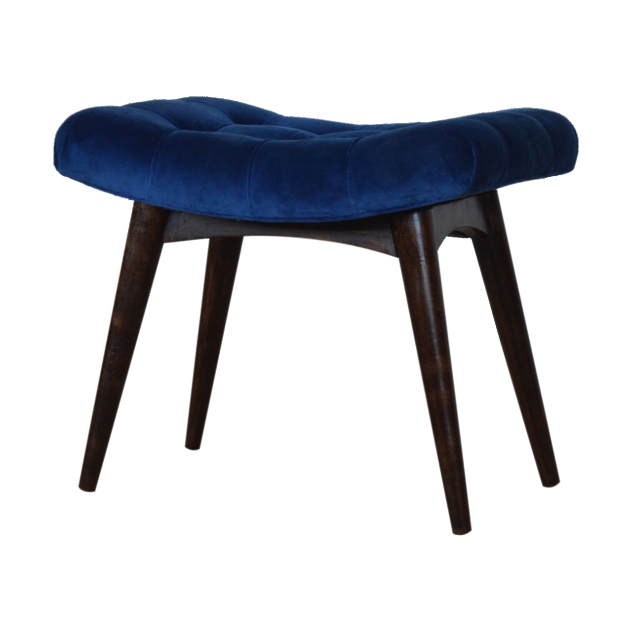Royal Blue Cotton Velvet Bench - Image 5