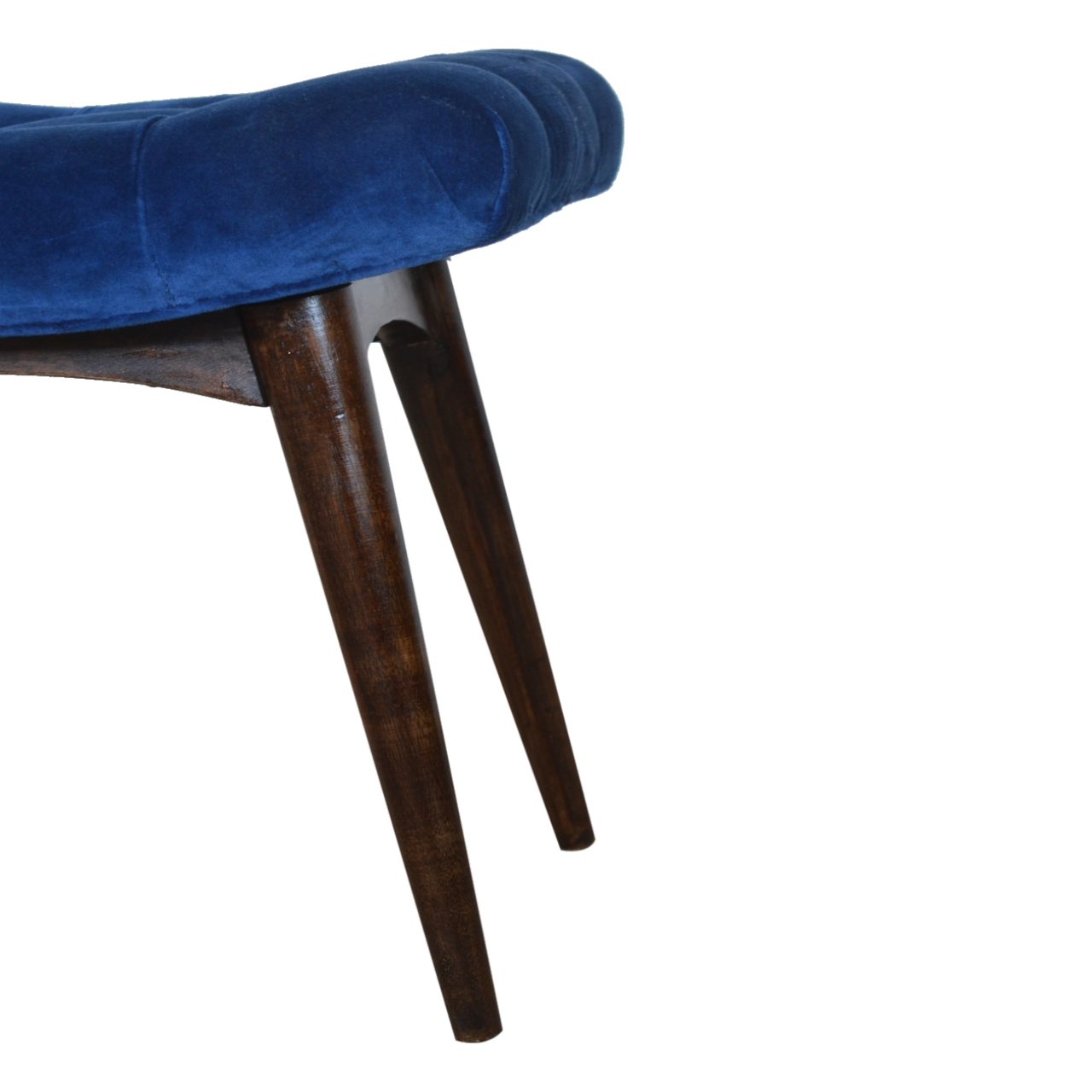 Royal Blue Cotton Velvet Bench - Image 9