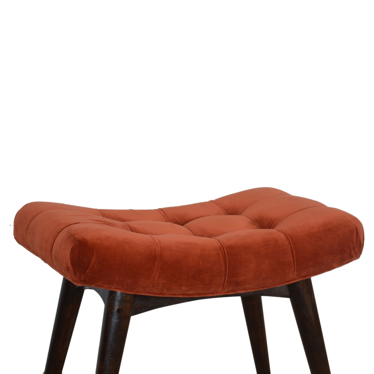 Brick Cotton Velvet Curve Bench - Image 4