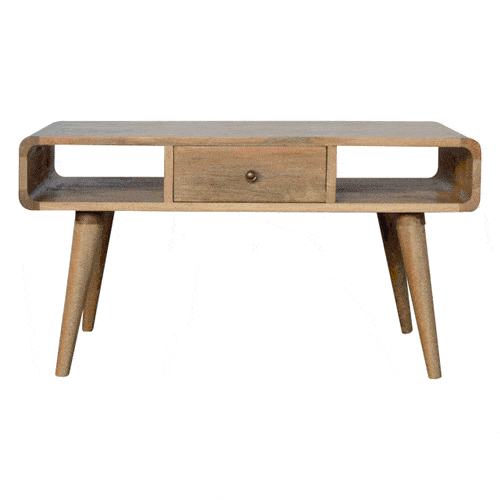 Curved Oak-ish Coffee Table - Image 9