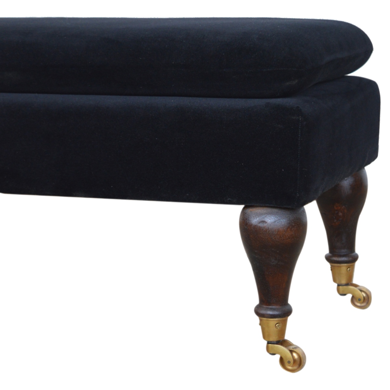 Black Velvet Castor Bench - Image 6